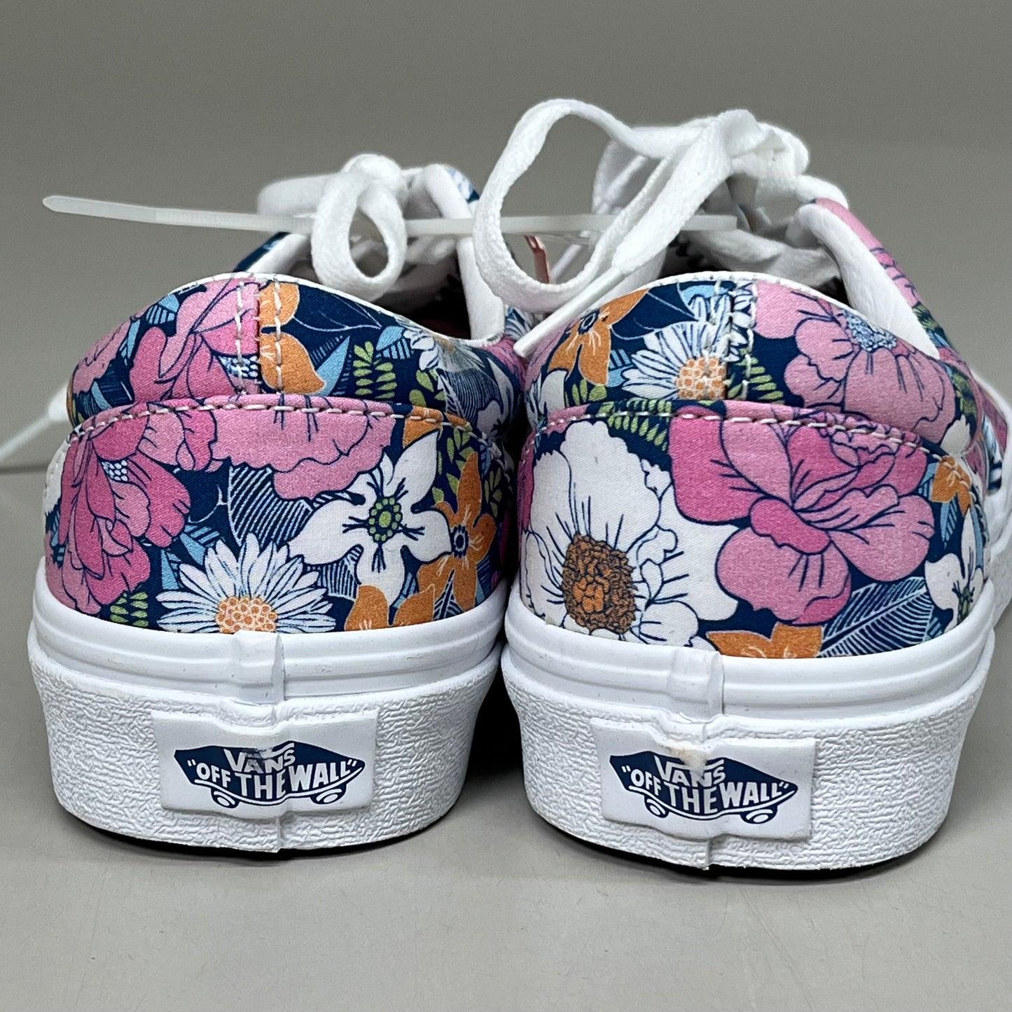 VANS Era Canvas Sneakers Women's Sz 5.0 Men's Sz 3.5 Blue & Pink Retro Floral