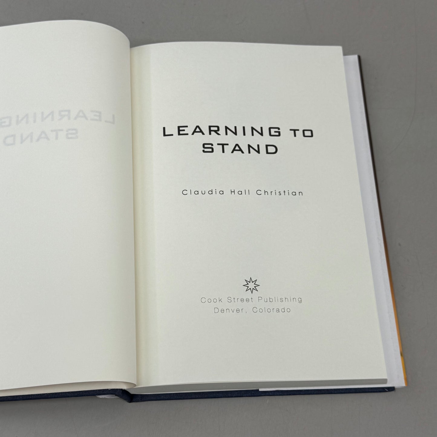 COOK STREET PUBLISHING  (Hardcover) Learning to Stand  Claudia Hall Christian  Book 2 In The Alex The Fey Thriller Series