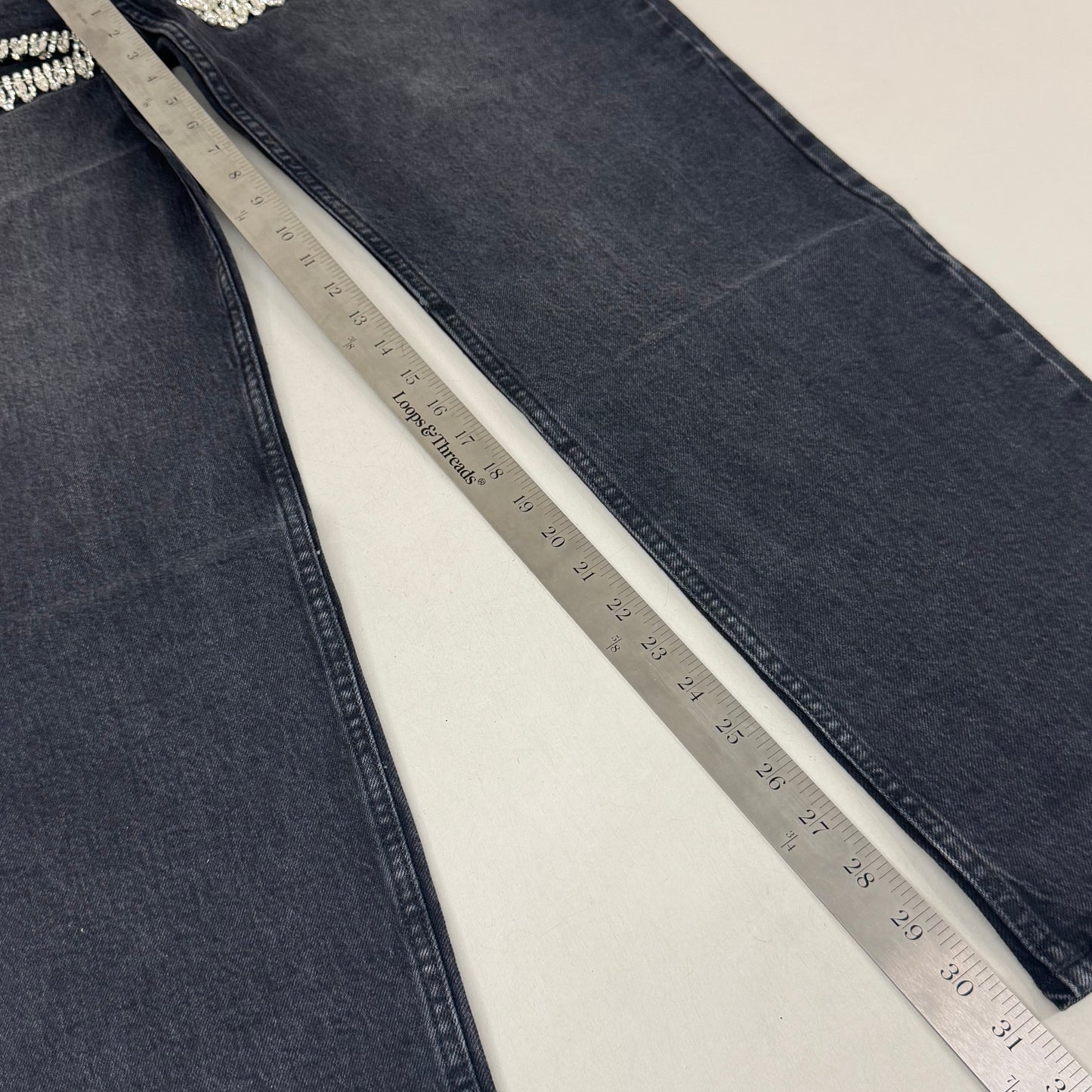 GOOD AMERICAN Good Icon Straight Jeans Women's Sz 10 Black376 GDS150B