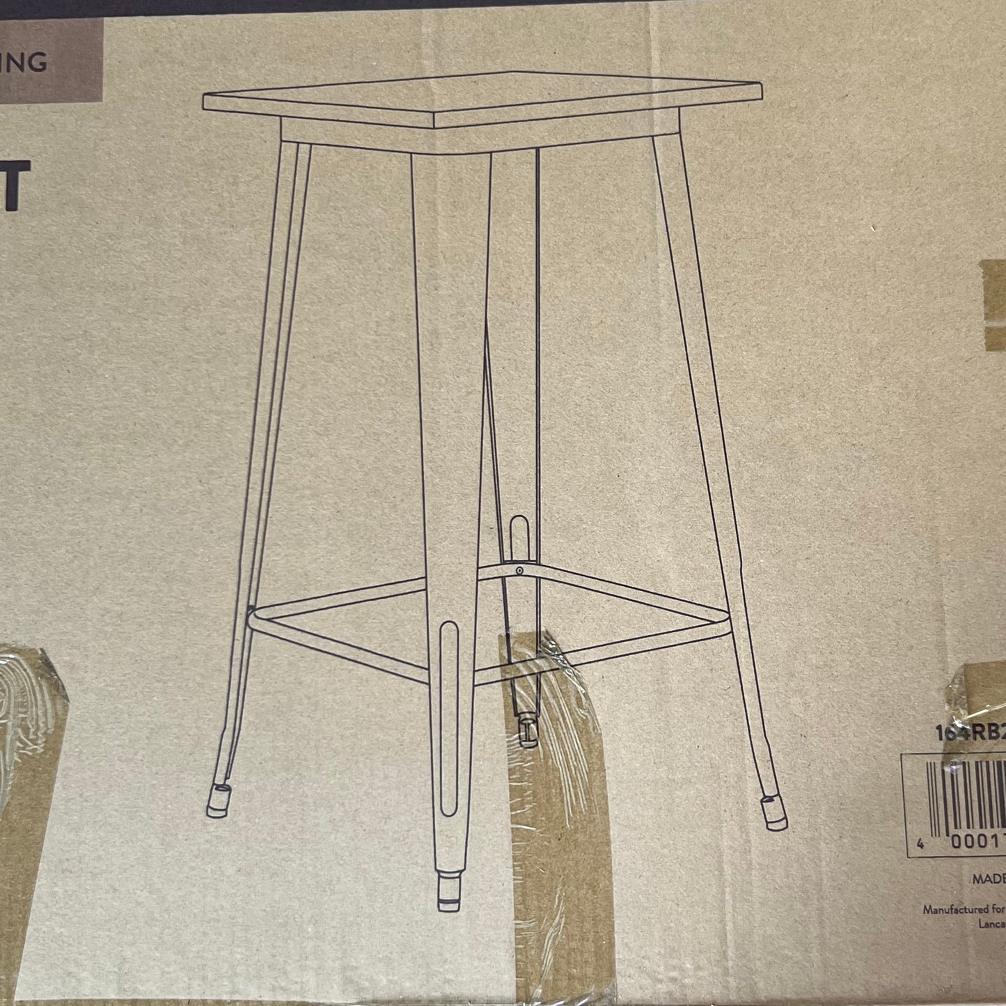 LANCASTER Table & Seating Alloy Series Sz 24" x 24" Bar Height Outdoor/Indoor Table Distressed Onyx Black 164RB242BKD