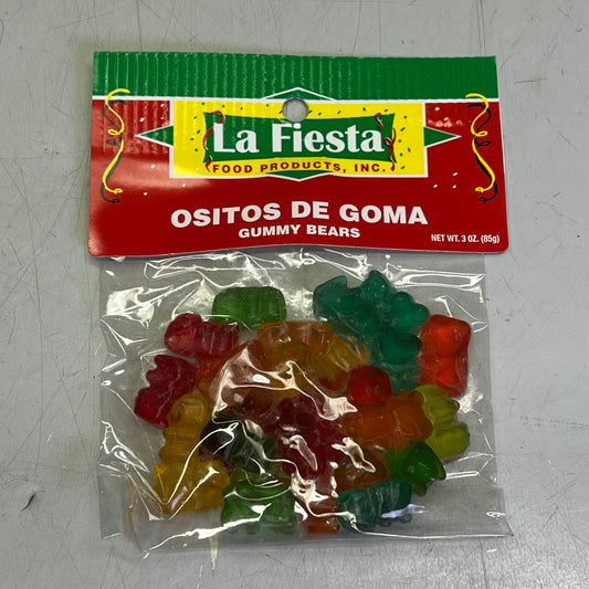 LA FIESTA (12 PACK) Ositos De Goma Gummy Bears Candy Snack 3 oz