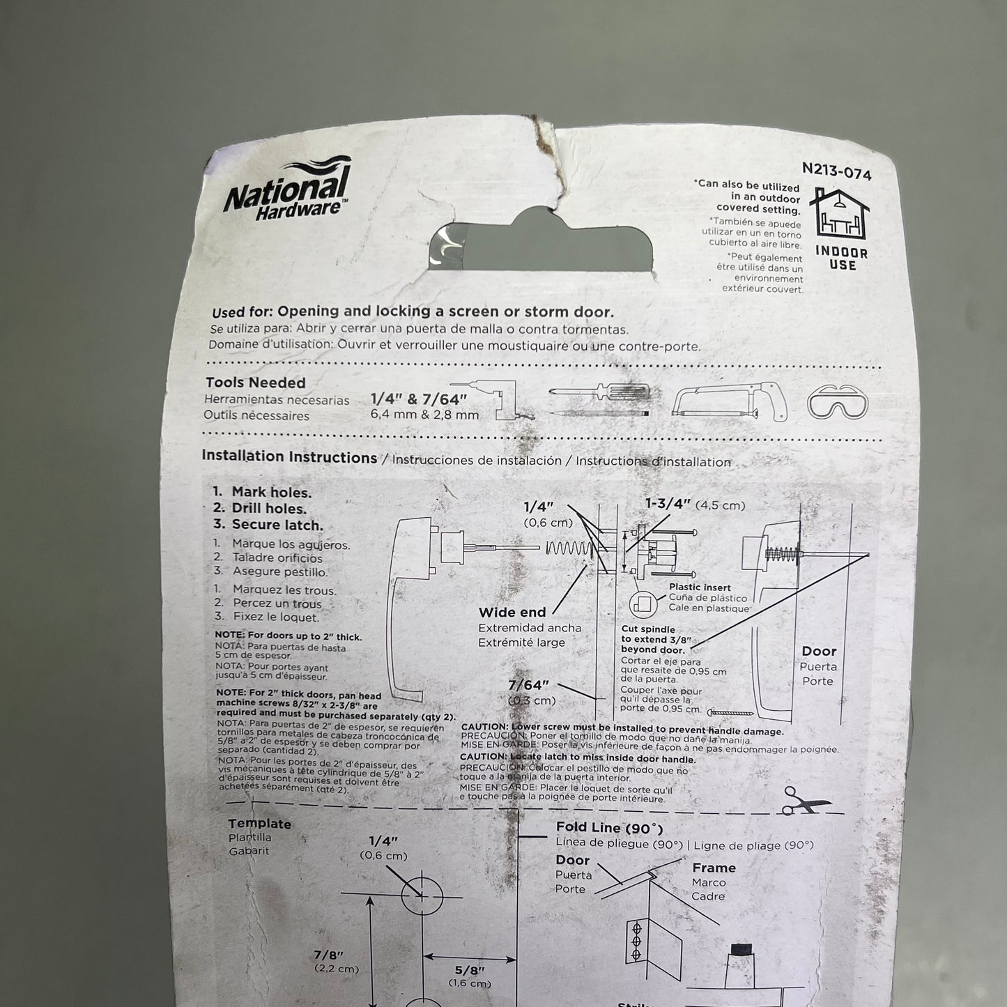 NATIONAL HARDWARE Zinc Pushbutton Latch For 5/8 to 2" Thick door White N213-074