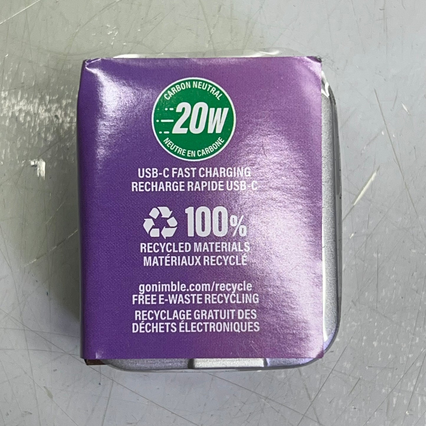 NIMBLE High Speed USB-C Wall Charger Eco-Friendly 20W Silver NB-AL-20W1C-1957