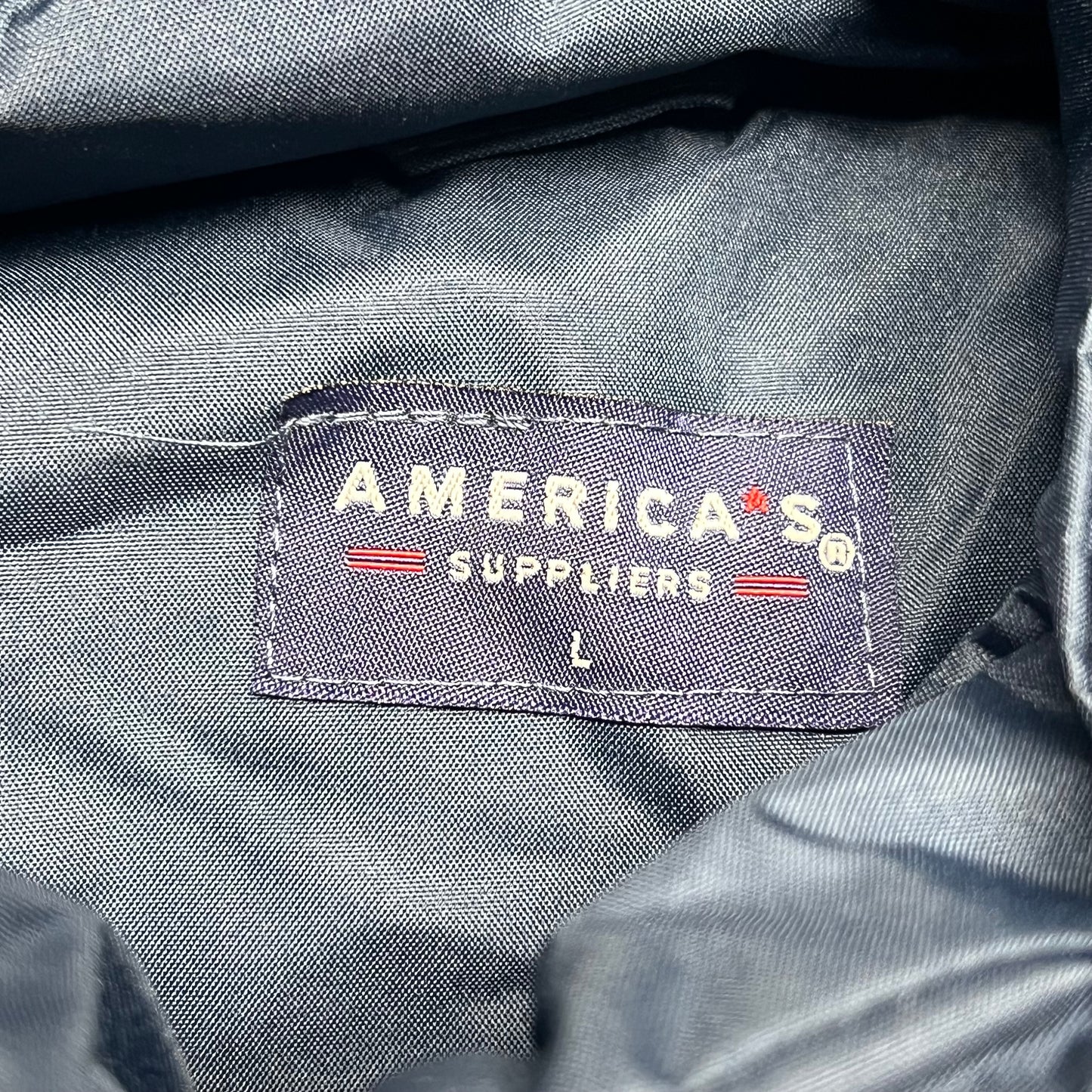 AMERICAS SUPPLIER Heavyweight Zip Up Coat Jacket Men's Sz L Navy Blue 2383077