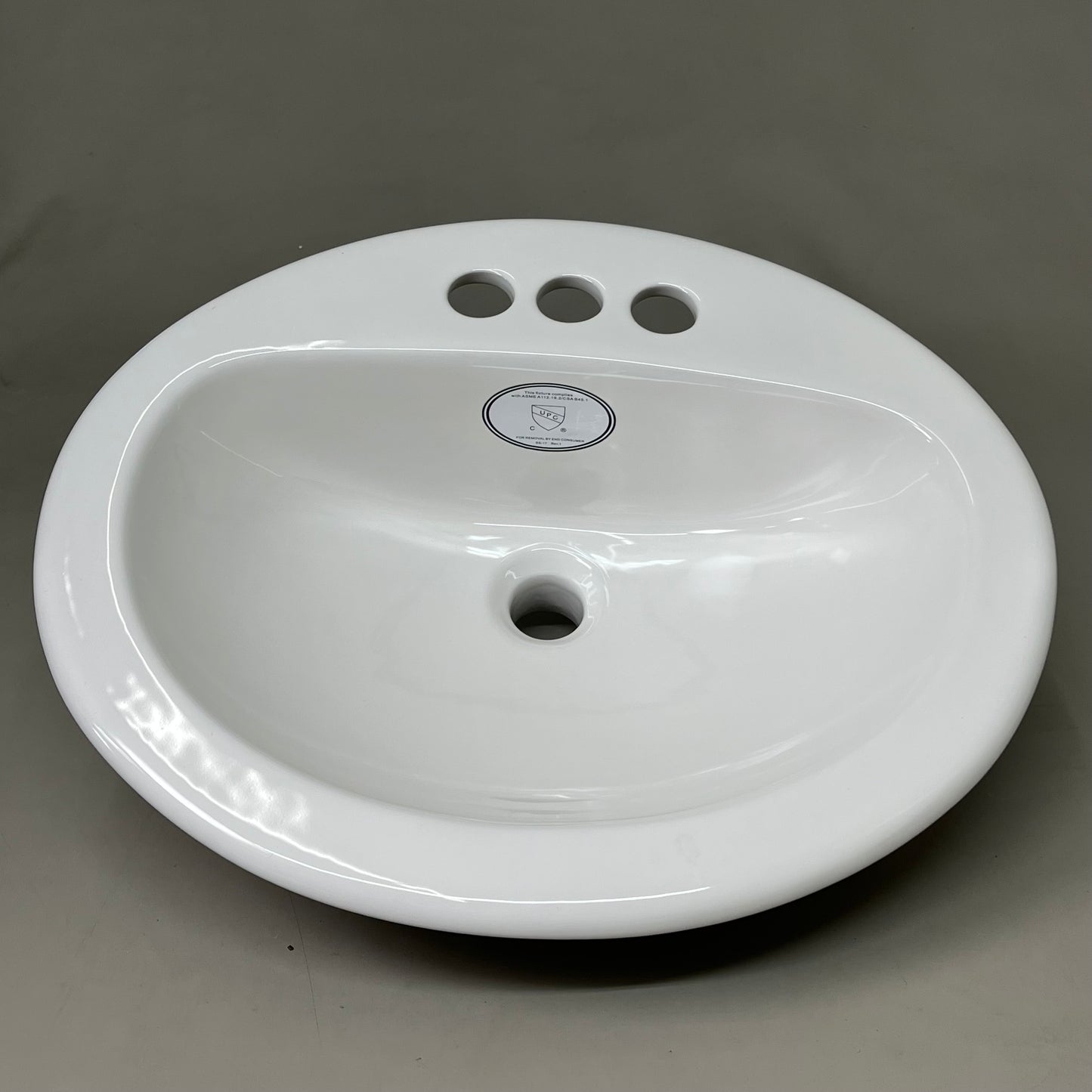 SOLAN Vitreous Drop-In Lavatory Sink 4" Self Rimming W/ Hardware White SS3002