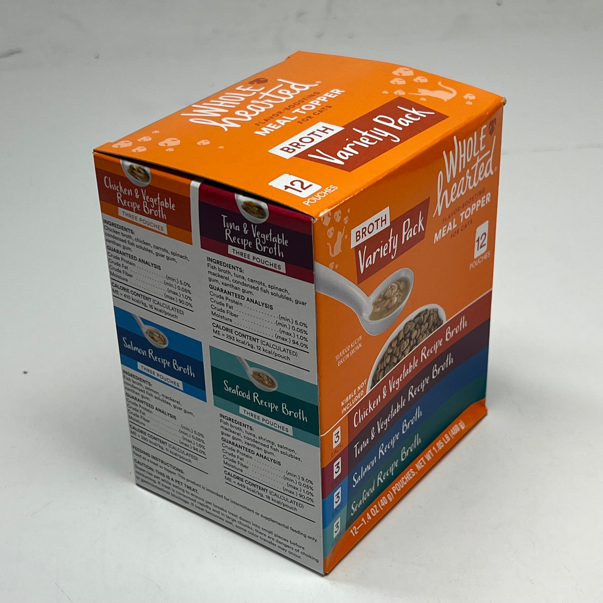 WHOLE HEARTED (2 PACK, 12 EACH) Flavor Boost Meal Topper For Cats 1.4oz BB 03/28