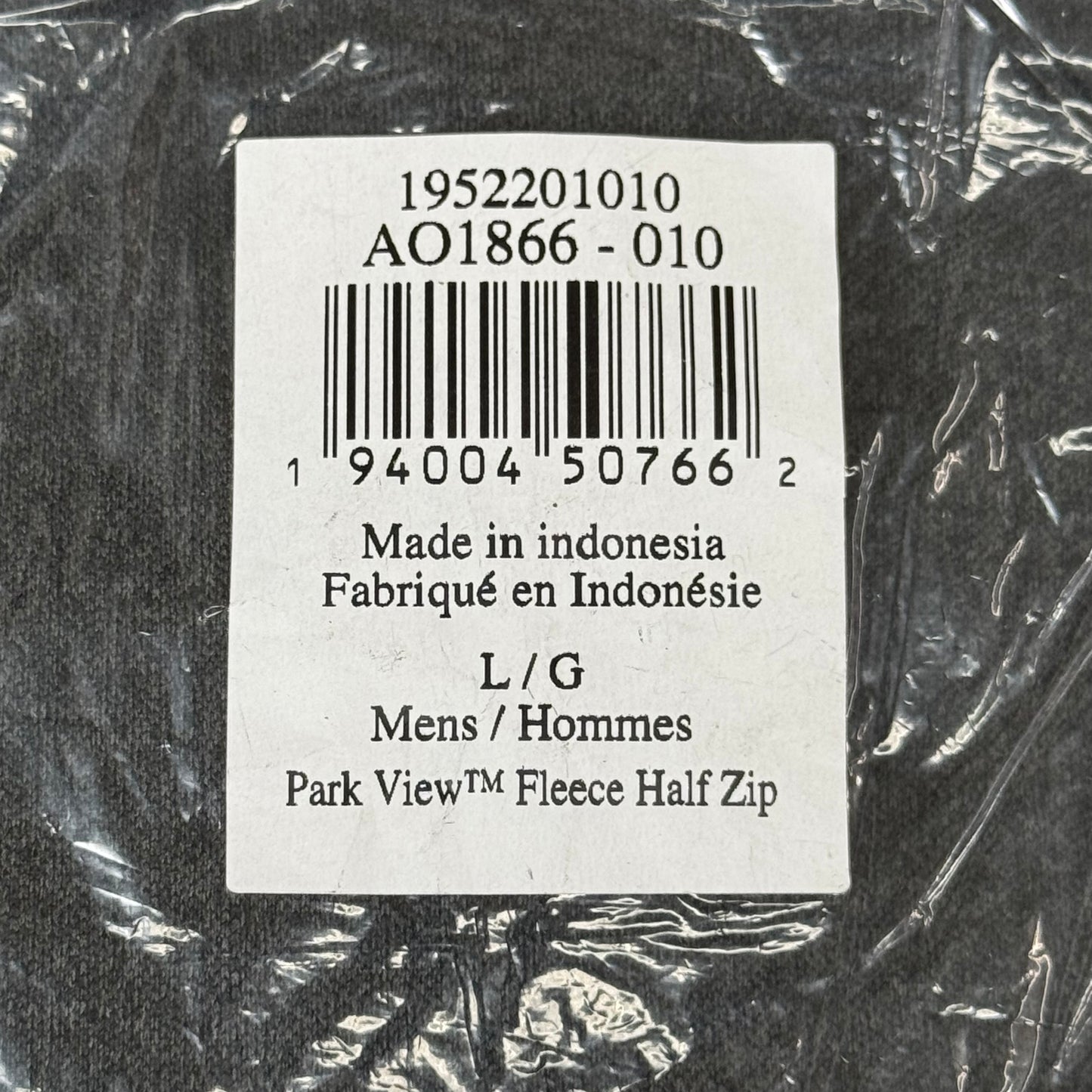 COLUMBIA Park View Fleece Half Zip Omni-Wick Men's Sz L Black Heather 1952201010