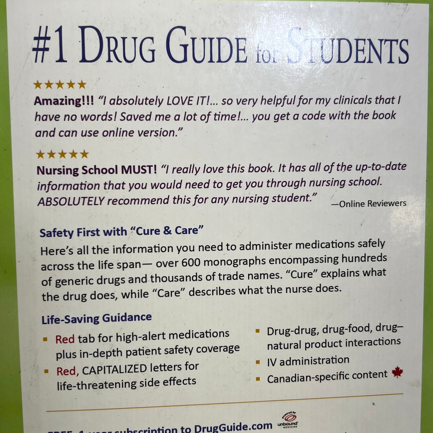 DAVIS'S DRUG GUIDE FOR NURSES 19TH EDITION  Paperback Book Medication Reference