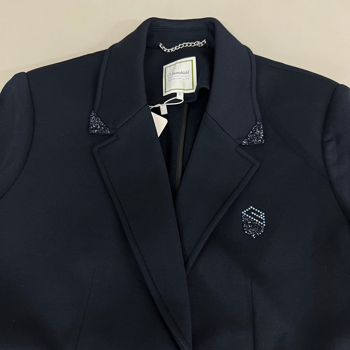 SAMSHIELD Maxime Equestrian Fleece Winter Jacket Women's Sz S Navy Blue