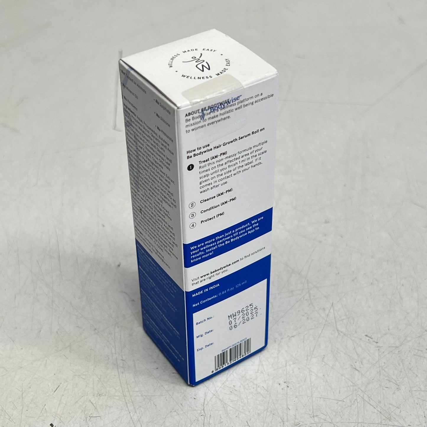 BE BODYWISE Hair Growth Serum Roll On For Thinning & Re-growth 0.84 Fl Oz