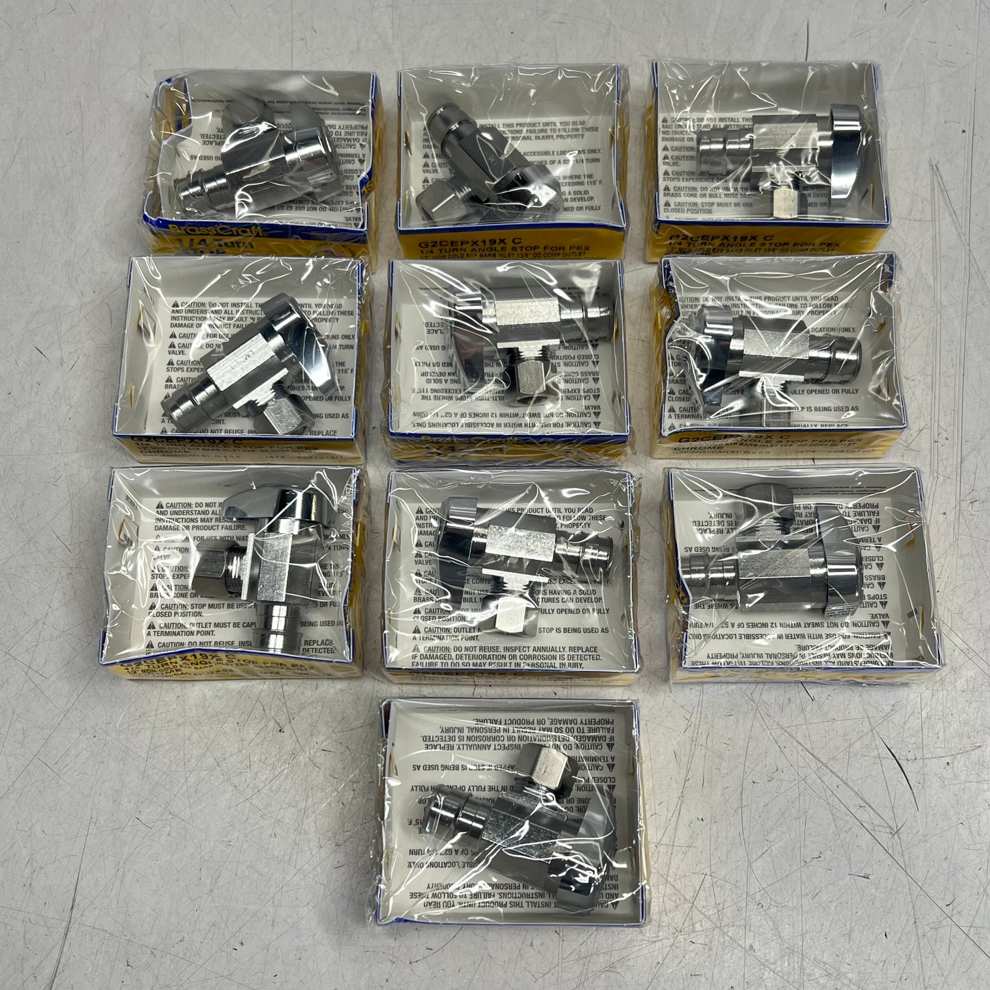 ZA@ BRASSCRAFT (10 PACK) Straight Supply Stop Valve 1/2 x 3/8"  1/4 Turn Handle G2CR14X C