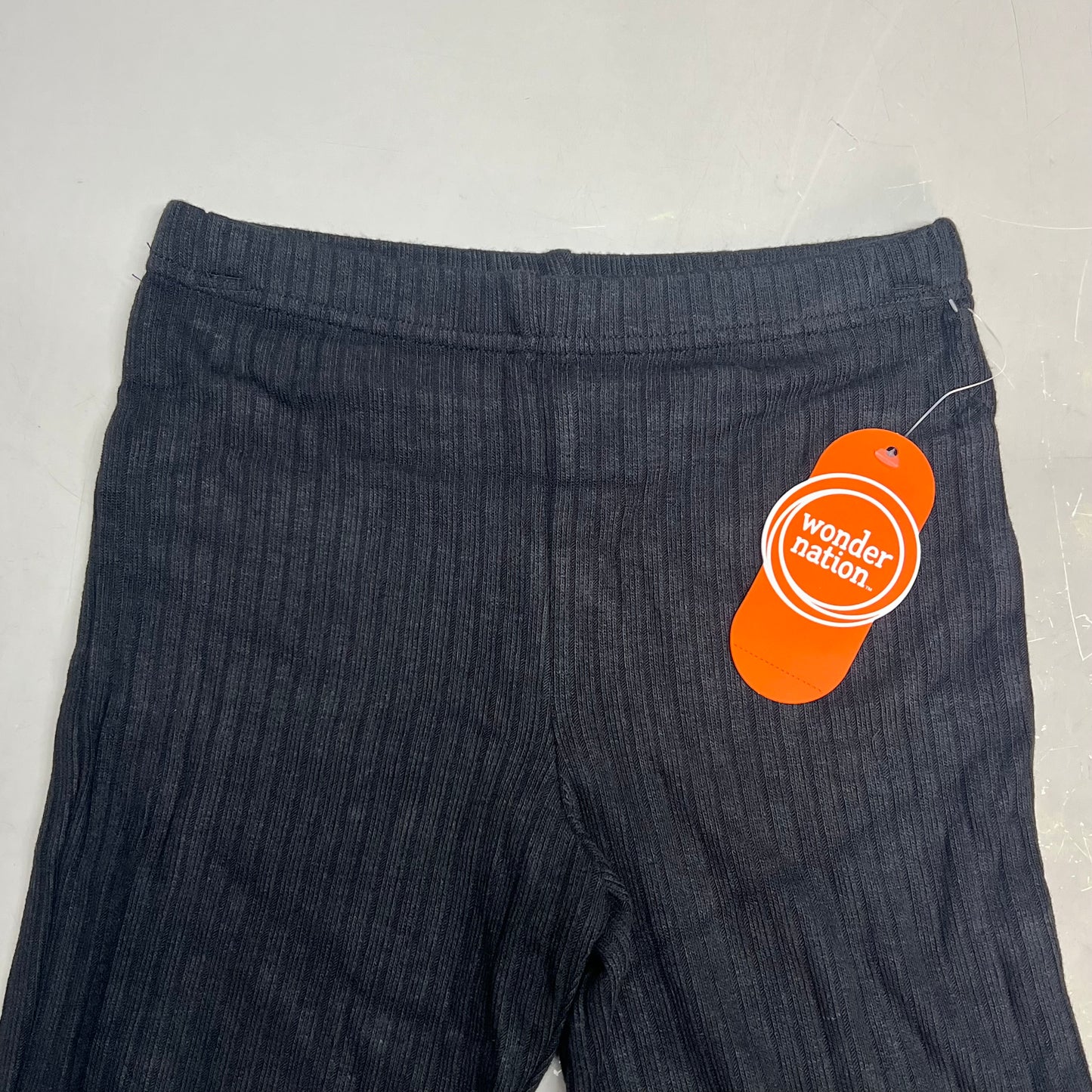 ZA@ WONDER NATION Twin Rib Bottoms Flare Pants Girl Sz S (6-6X) Black Soot