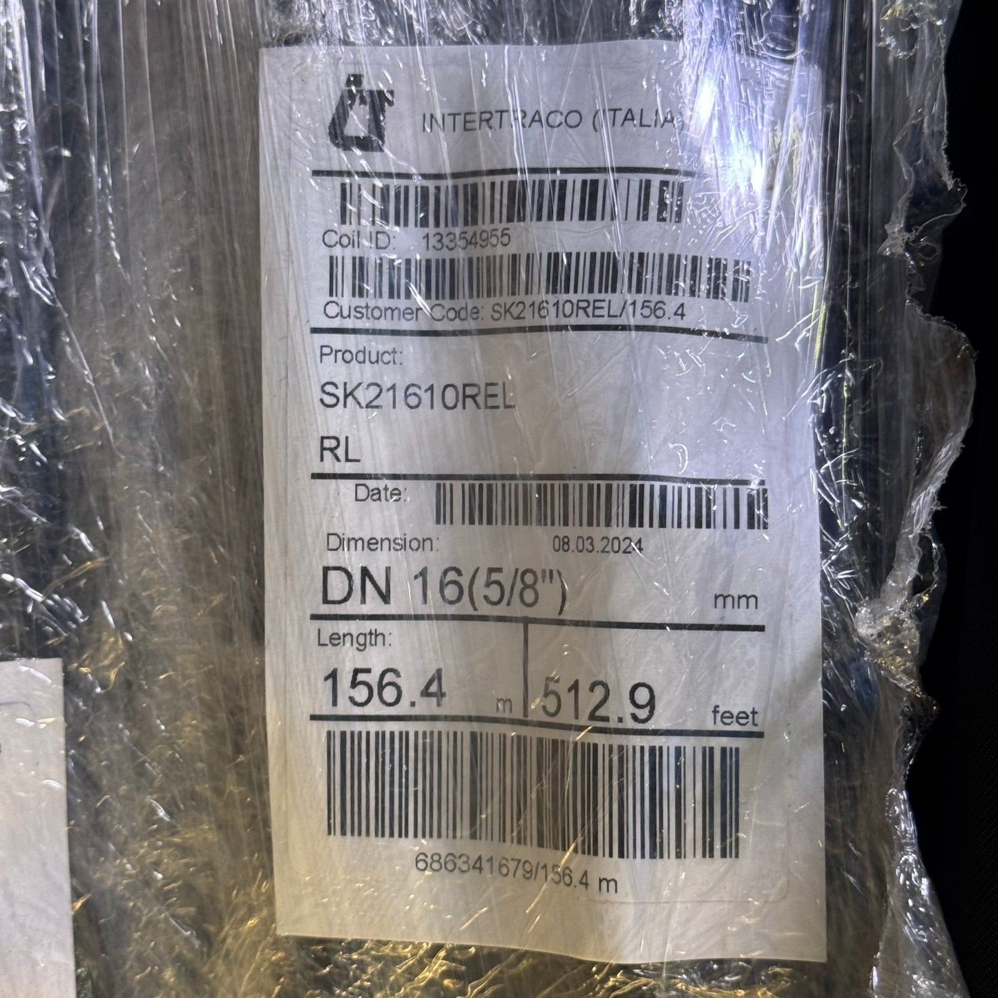 INTERTRACO Hydraulic Hose Roll 512.9 feet x DN16(5/8") SK21610REL