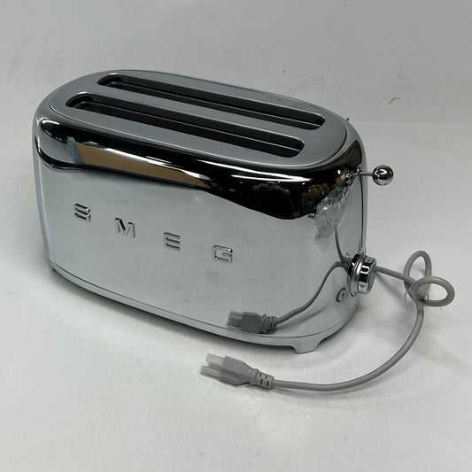 SMEG 50's Style 4 Slice Toaster Powder Coated 15.5"x8"x8.5" Chrome TFS02SSUS