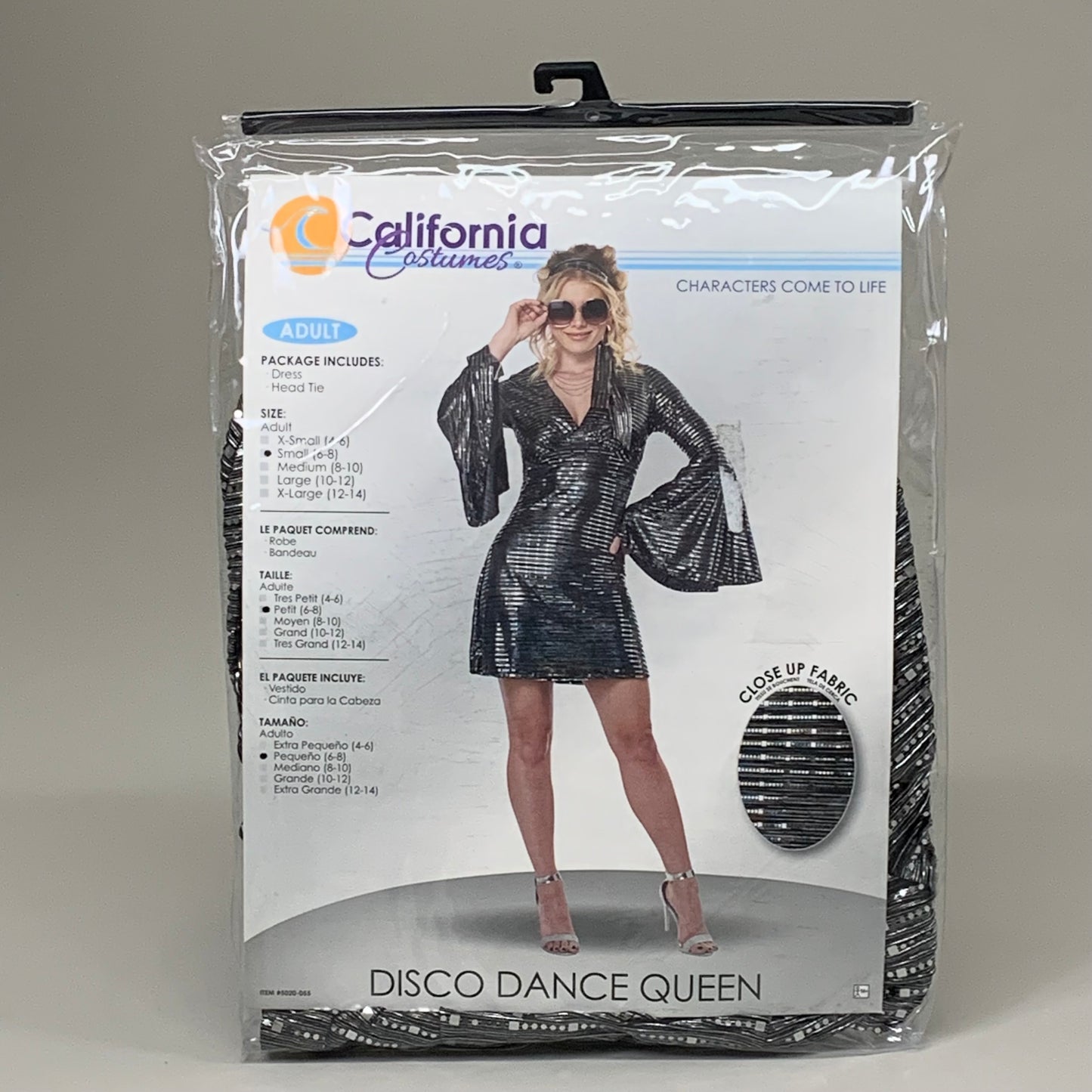 CALIFORNIA COSTUMES Women's Disco Dance Queen Sz-S (6-8) Black/Silver 5020-055