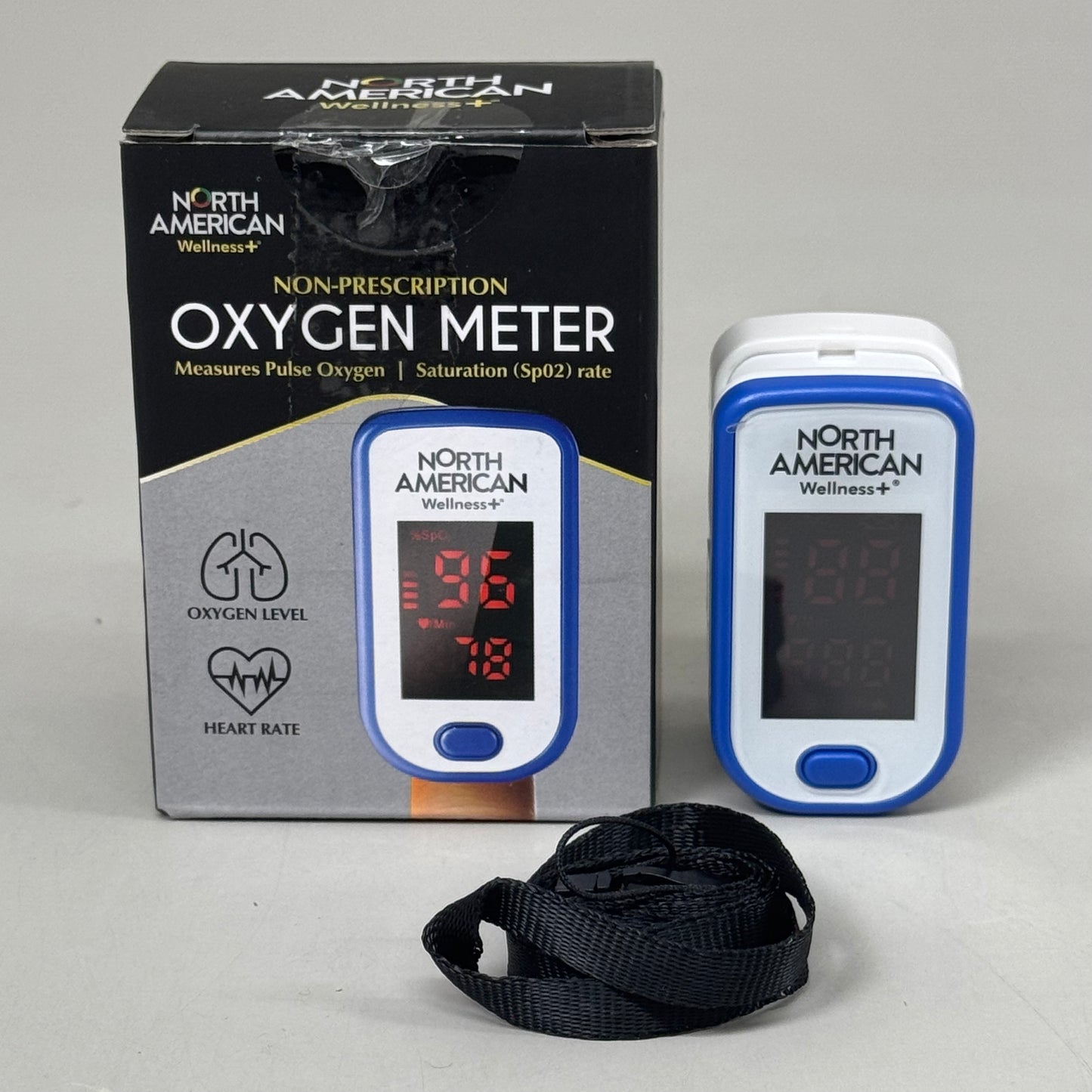 NORTH AMERICAN Wellness+ Finger Tip Oxygen Meter Non-Prescription White JI-29543