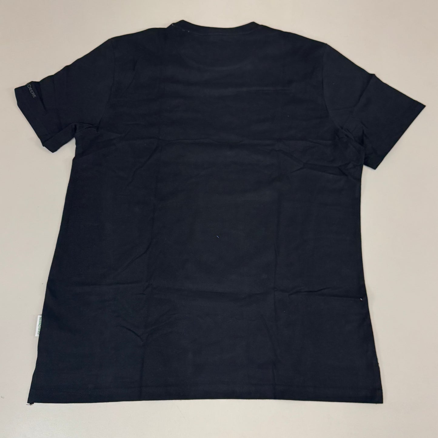 JOHN DEERE Embroidered Logo Short Sleeve Tee Shirt Men's Sz L Black 1896842
