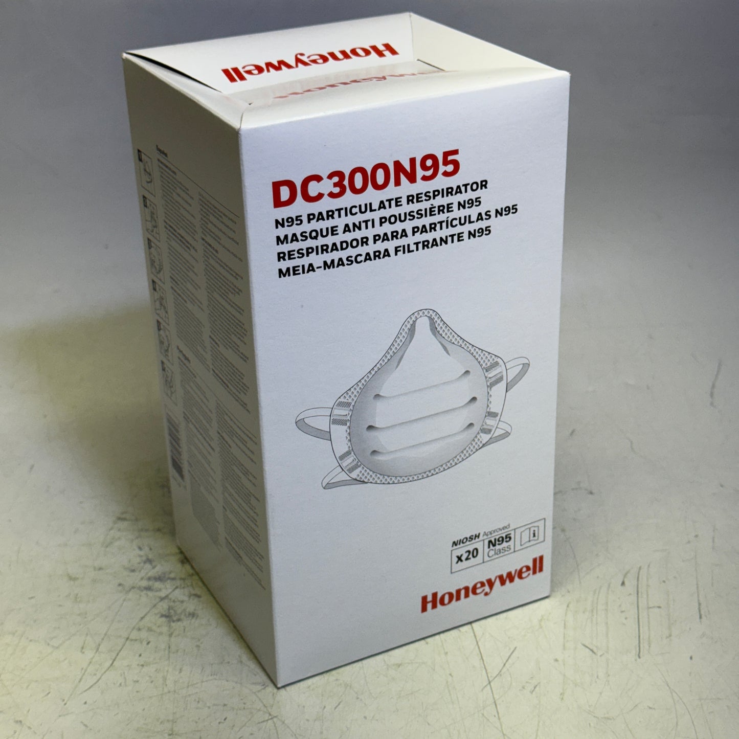 ZA@ HONEYWELL (2 BOXES, 40 Total Masks) N95 Respirator Mask NIOSH Appr. USA White DC300N95