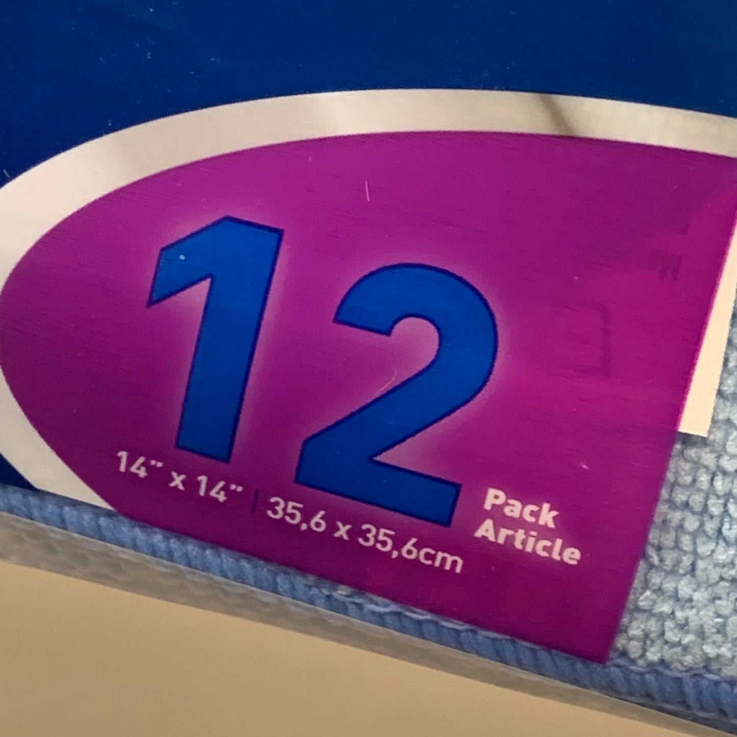 ZA@ MULTI-TASK (12 PACK) All-Purpose Cleaning Microfiber Towels 14"x14" Blue B