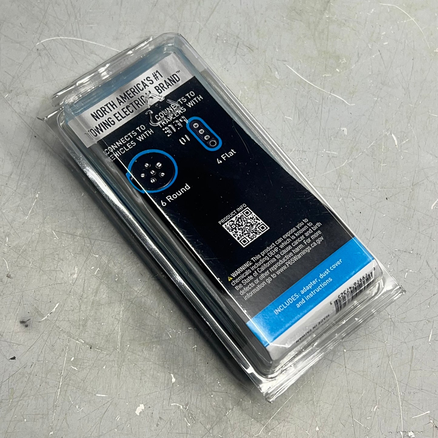 HOPKINS LED Test 6 Round To 4 Flat Adapter Integrated LED Lights Black 47325