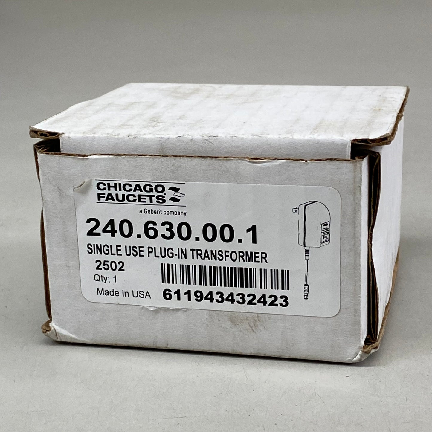 CHICAGO FAUCETS Single Use Plug-in AC Transformer 12VAC Black/Red 240.630.00.1