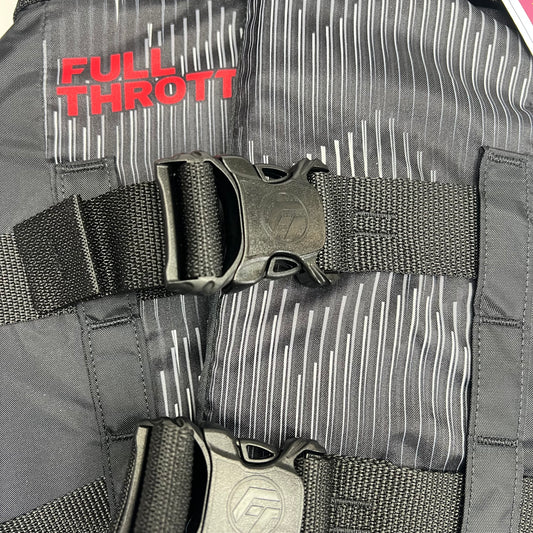 FULL THROTTLE Adjustable Nylon Life Jacket Unisex S/M Black/Red 112200-100-03022