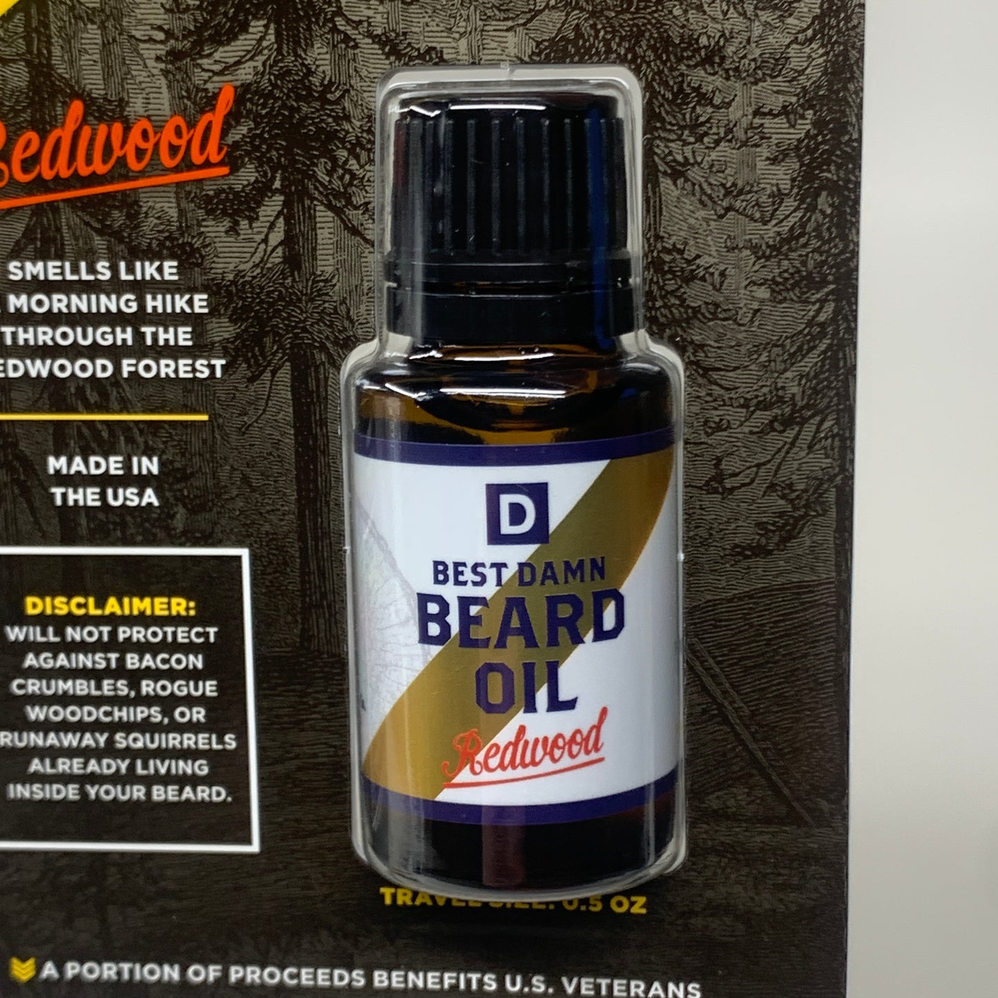 DUKE CANNON (3 PACK) Best Damn Beard Oil Natural Ingredients Redwood Scent 0.5oz