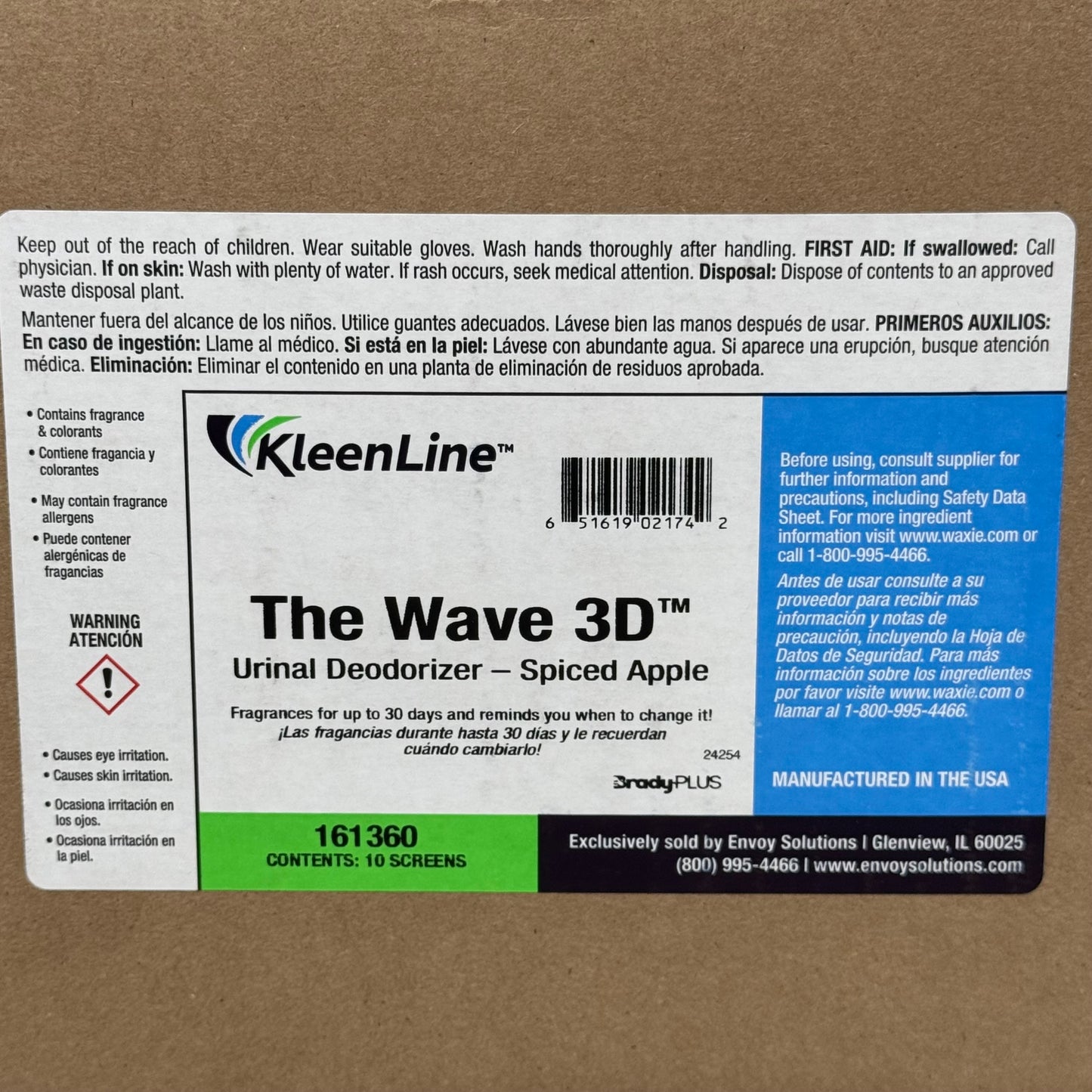 KLEENLINE (60 PACK) The Wave 3D Urinal Deodorizer Scent to 30 Days Spiced Apple