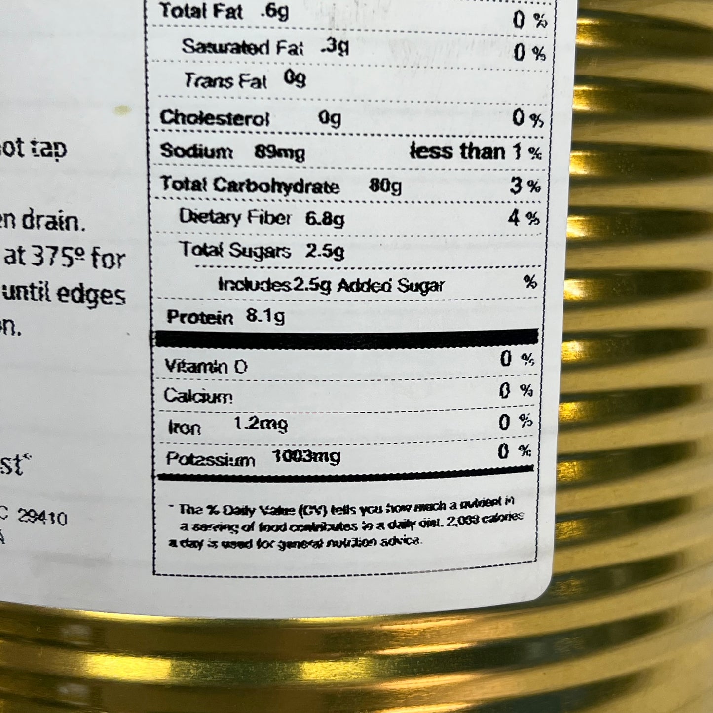 ZA@ ABBYS BEST (2 PACK) Dehydrated Hasbrowns in Can 2lb 9 Servings Each
