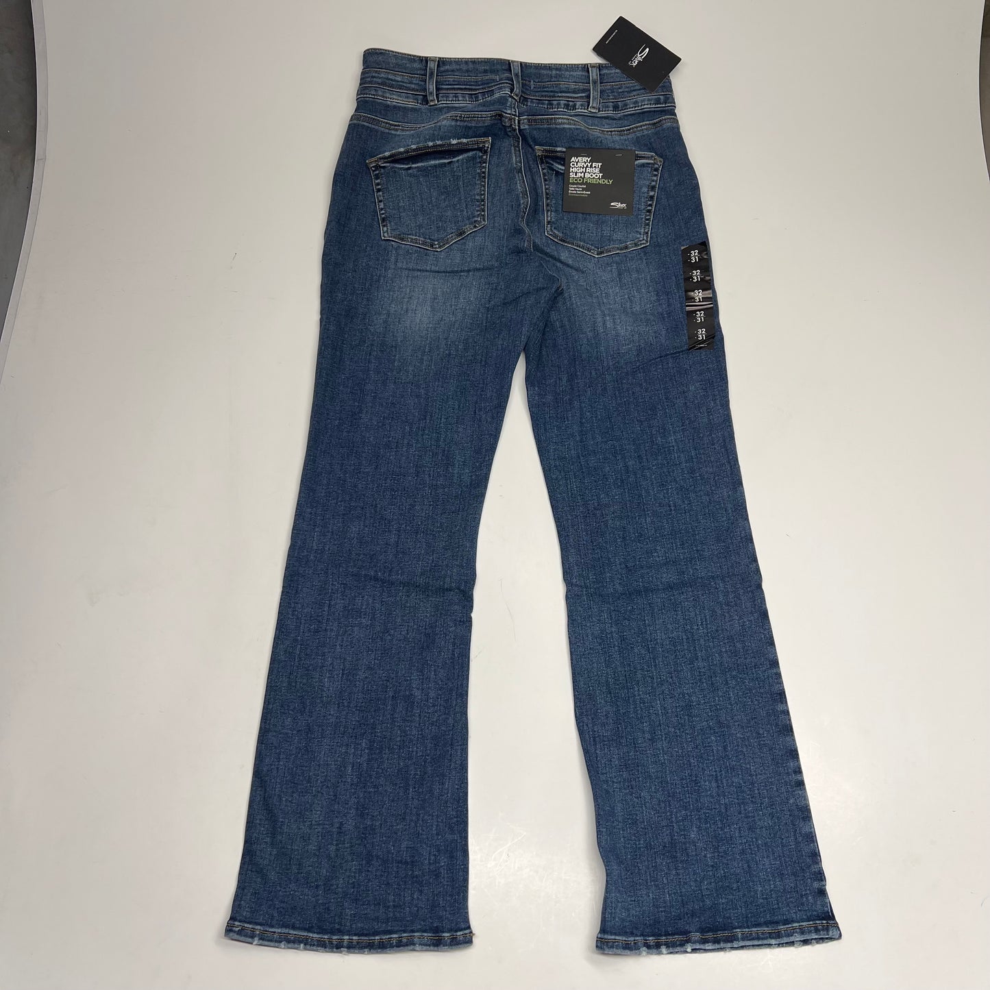 SILVER JEANS CO Curvy Fit High Rise Slim Boot Jeans Womens Sz 32/31 Medium Wash