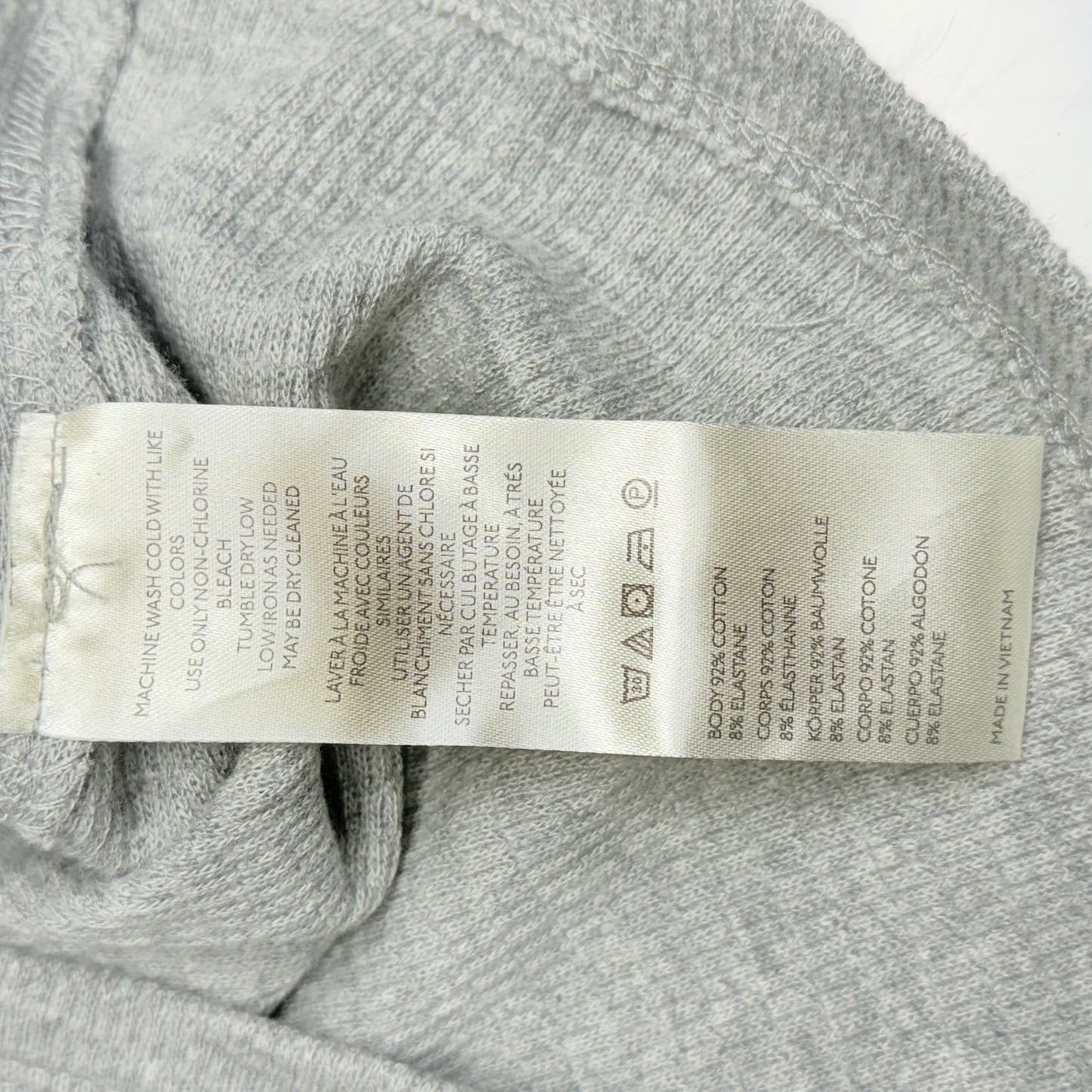 FREE PEOPLE Jess Long Sleeve Sz XS Textured Cotton Blend - Heather Grey 100275080