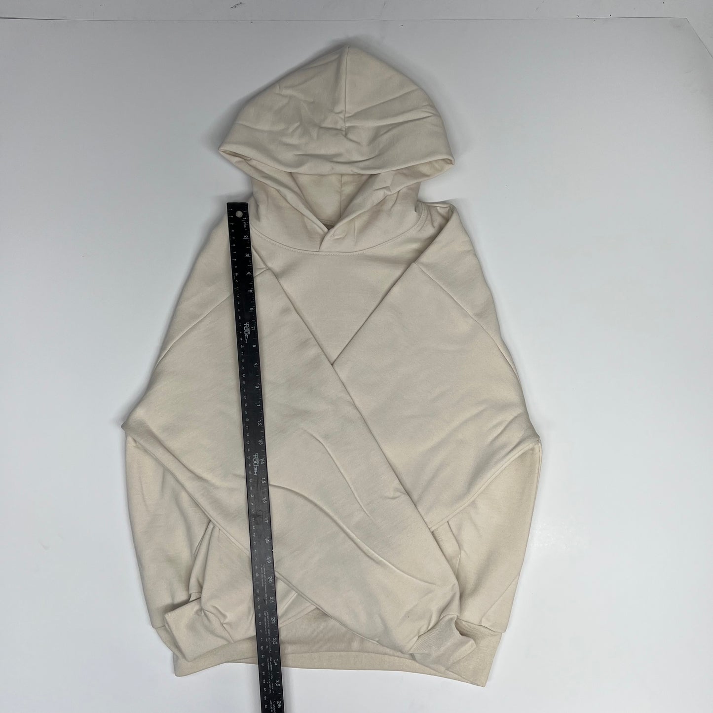 LOS ANGELES APPAREL Mid-weight Poly Cotton Fleece Hoodie Unisex Sz M Cre|me