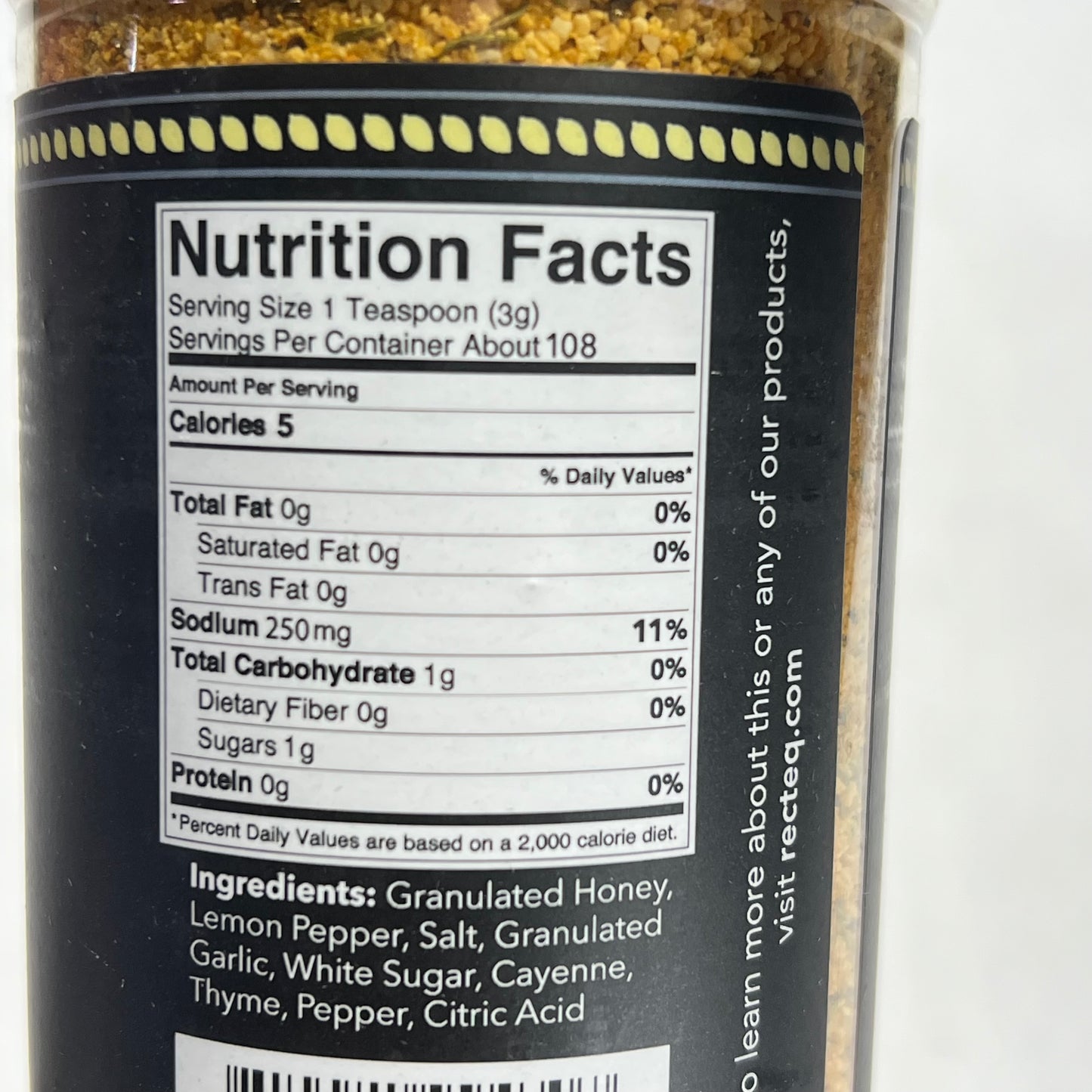 RECTEQ Chef Jhon's Soul Powder Rub Hot Lemon Pepper Seasoning  11.4 oz BB 09/27