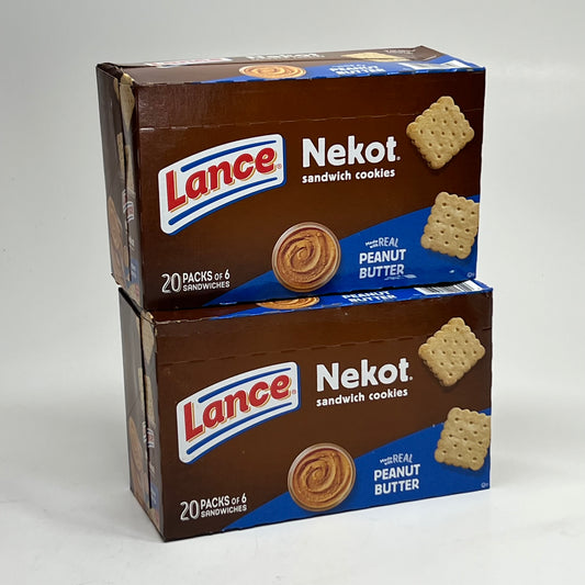 LANCE Nekot (2 PACK of 20) Peanut Butter Sandwich Cookies BB 07/26