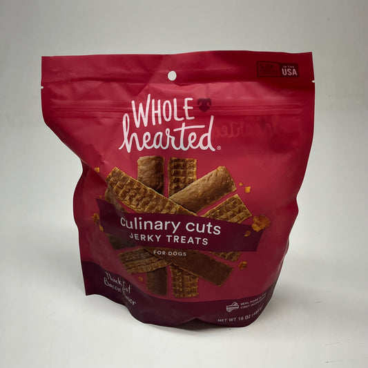 WHOLE HEARTED Culinary Cuts Jerky Treats Thick Cut Bacon Flavor 16 Oz BB 10/27