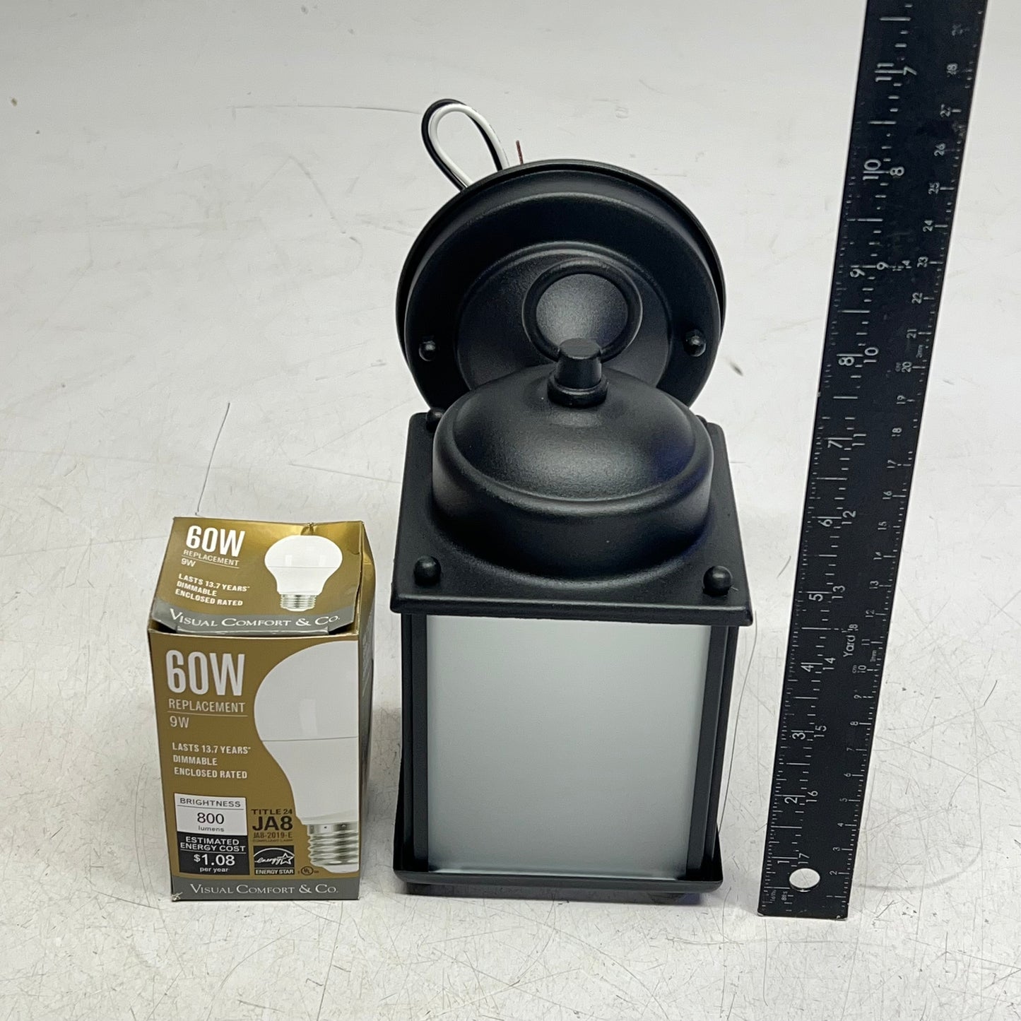 GENERATION LIGHTING New Castle Tall Led Outdoor Wall Sconce 8"Blk 8592001EN3-|12