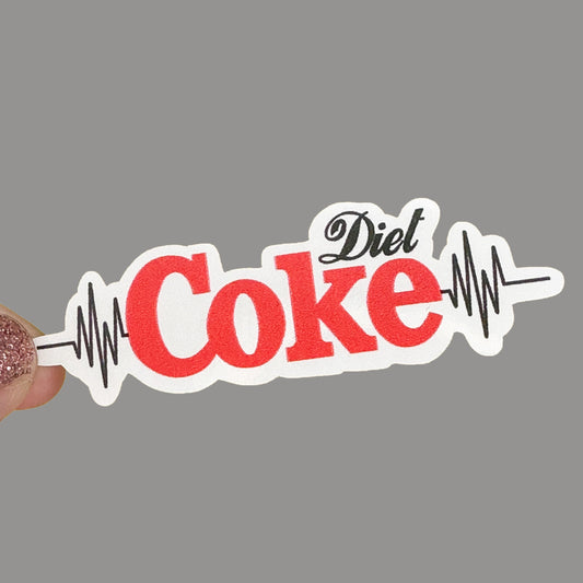 Hales Yeah Design Diet Coke Sticker ~3" at Longest Edge
