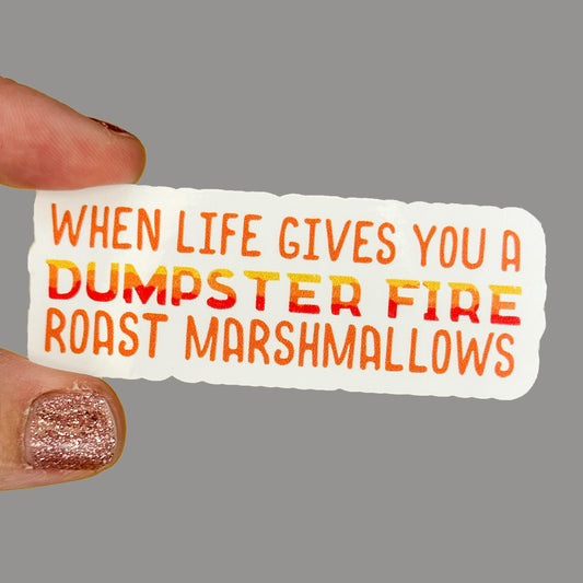 Hales Yeah Design Dumpster Fire Sticker ~3" at Longest Edge