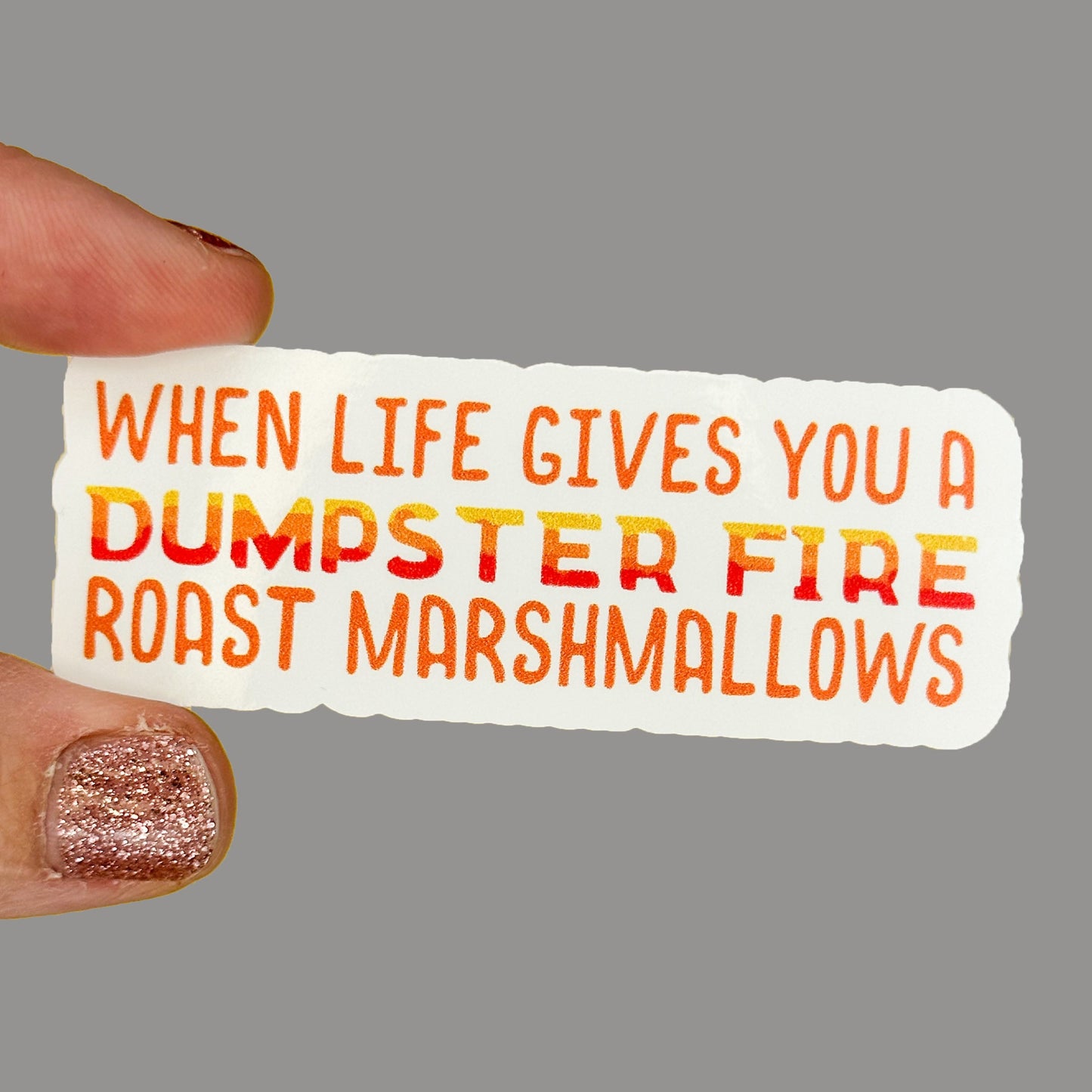 Hales Yeah Design Dumpster Fire Sticker ~3" at Longest Edge