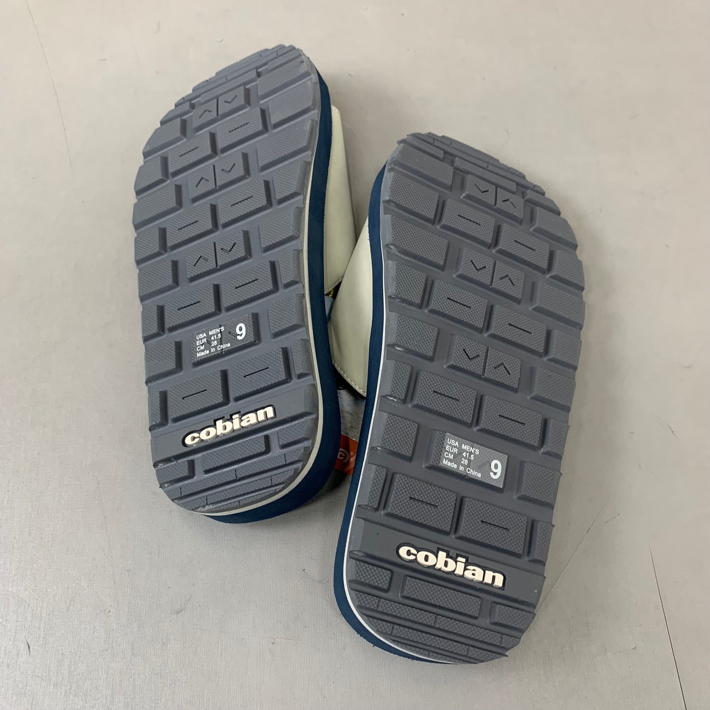 COBIAN DRT Synthetic Leather Strap Slide Sandals Men's Sz 9, 41.5 EU Navy DRS24-410-9