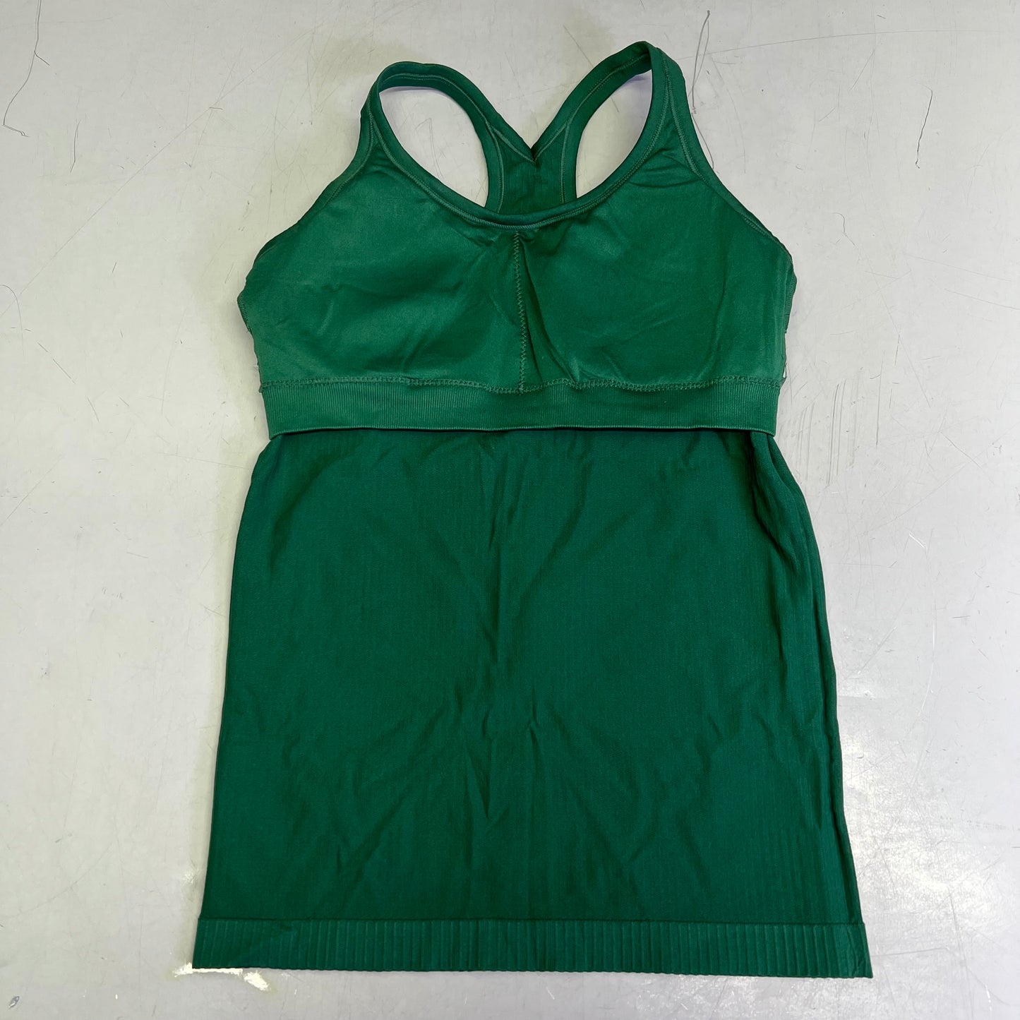 ATTRACO Ribbed Racerback Scoop Neck Athletic Tank Top Women's Sz M Grass Green