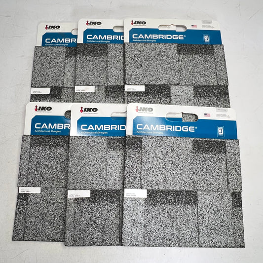 ZA@ IKO (6 BOARDS) 2026 Cambridge Architectural Shingles Samples 40 7/8"x 13 3/4" Dual Grey