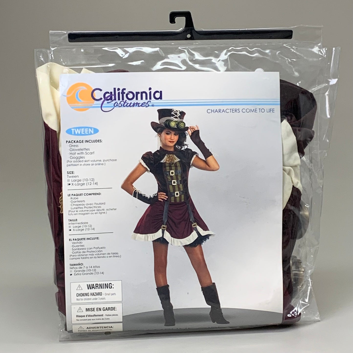 ZA@ CALIFORNIA COSTUMES Tween Steampunk Girl Costume Sz-XL (12-14) 04068 H