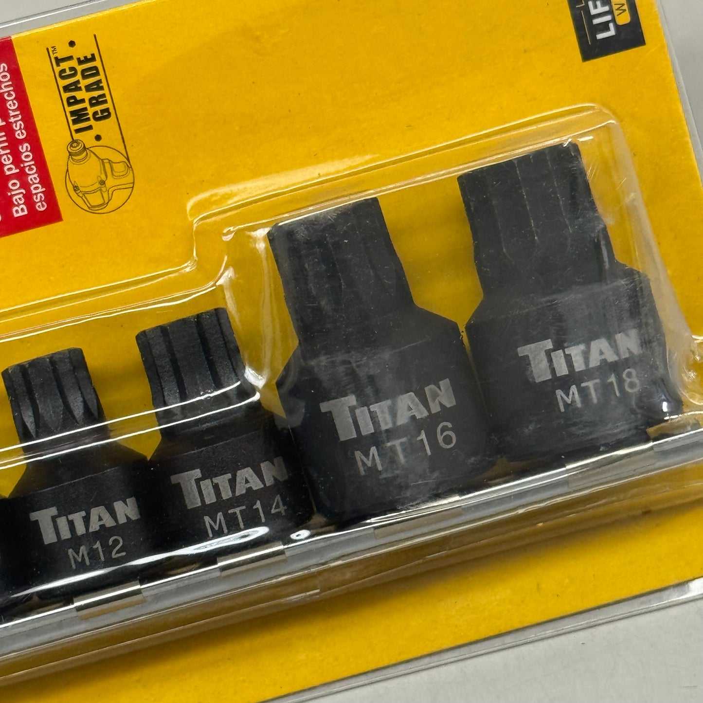 TITAN (9 Piece) Triple Square Bit Set 1/4"-1/2" Dr M4-MT18 Black 16138 Low Profile Impact