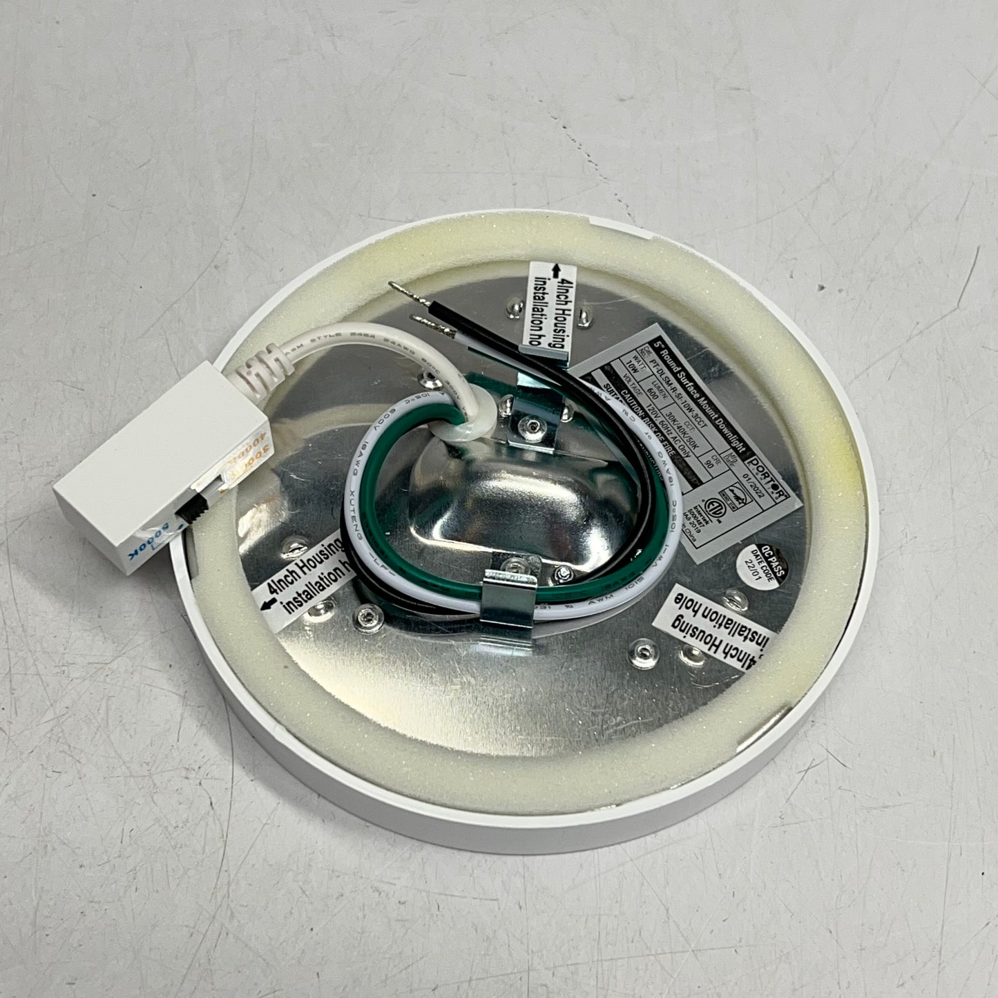 ZA@ PORTER LIGHTING  Round Led Surface Mount Downlight 5' Dia PT-DLSM-R-51-10W-3CCT