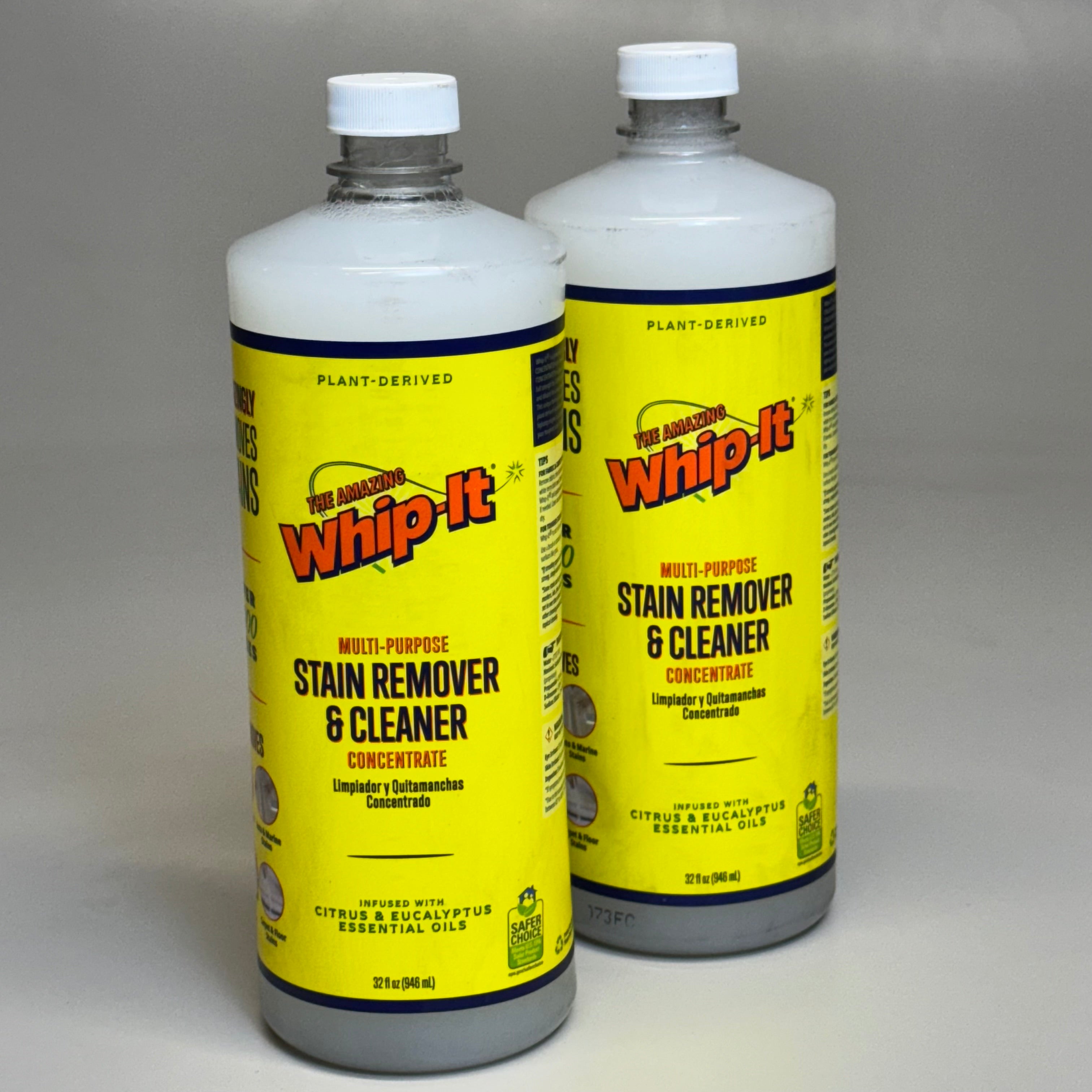 THE AMAZING WHIP-IT (2 Pack) Multi-Purpose Stain Remover Cleaner 32fl ...