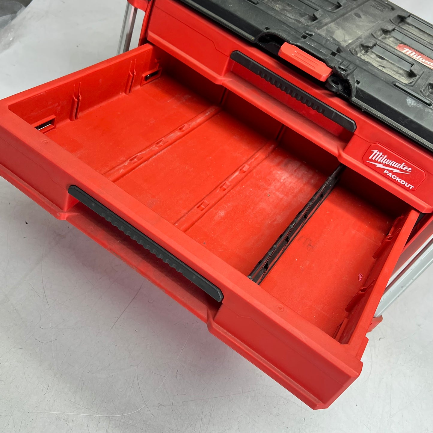 ZA@ MILWAUKEE Packout Modular 3-drawer Tool W/ Metal Reinforced Corner  Red/White |(Used)