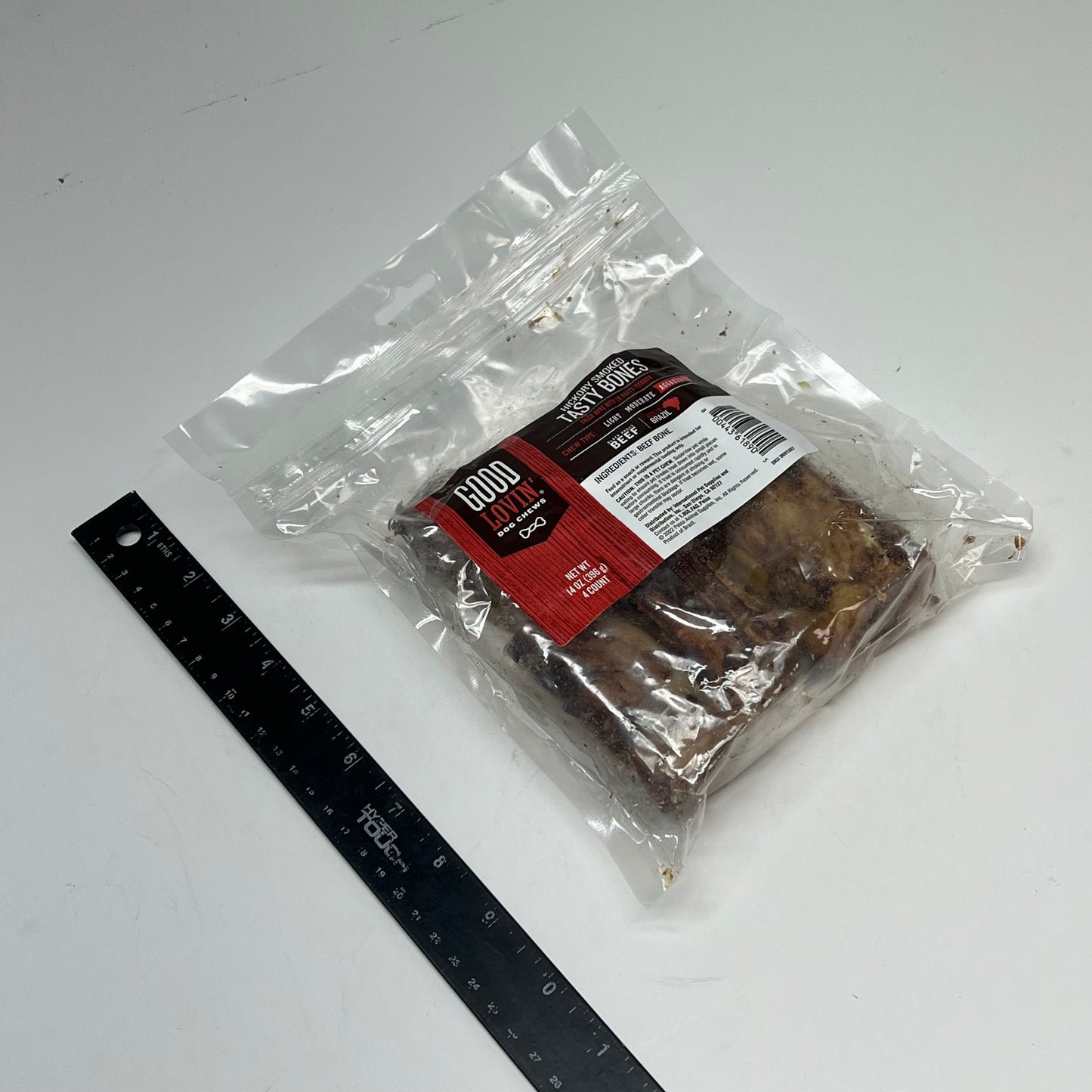 GOOD LOVIN  (2 PACK, 4 EACH) Dog Chews Hickory Smoked Tasty Bones 14 Oz BB 11/27