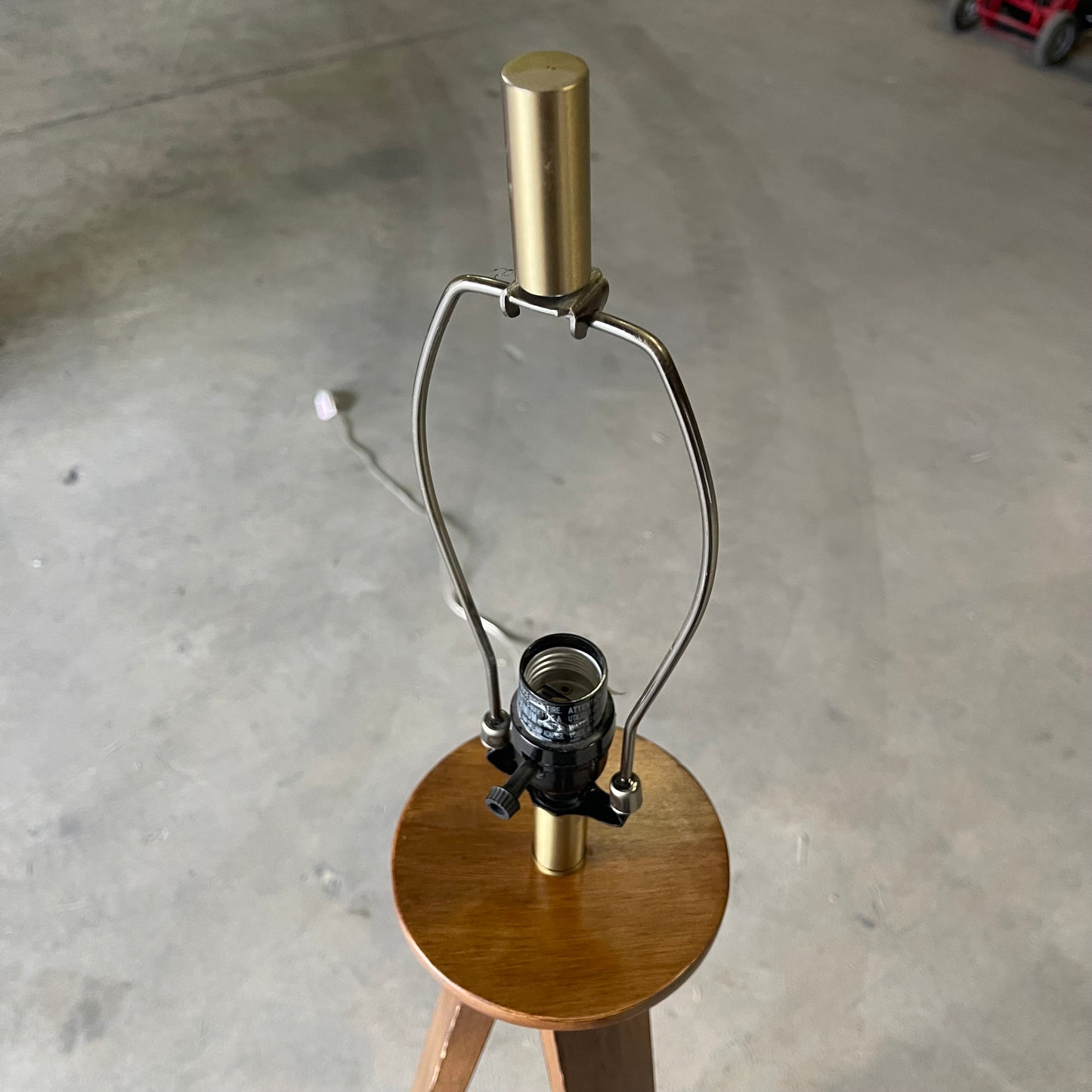 Vintage Wood Easel Lamp 61.5" x 13.5" x 13.5" Wood & Brass