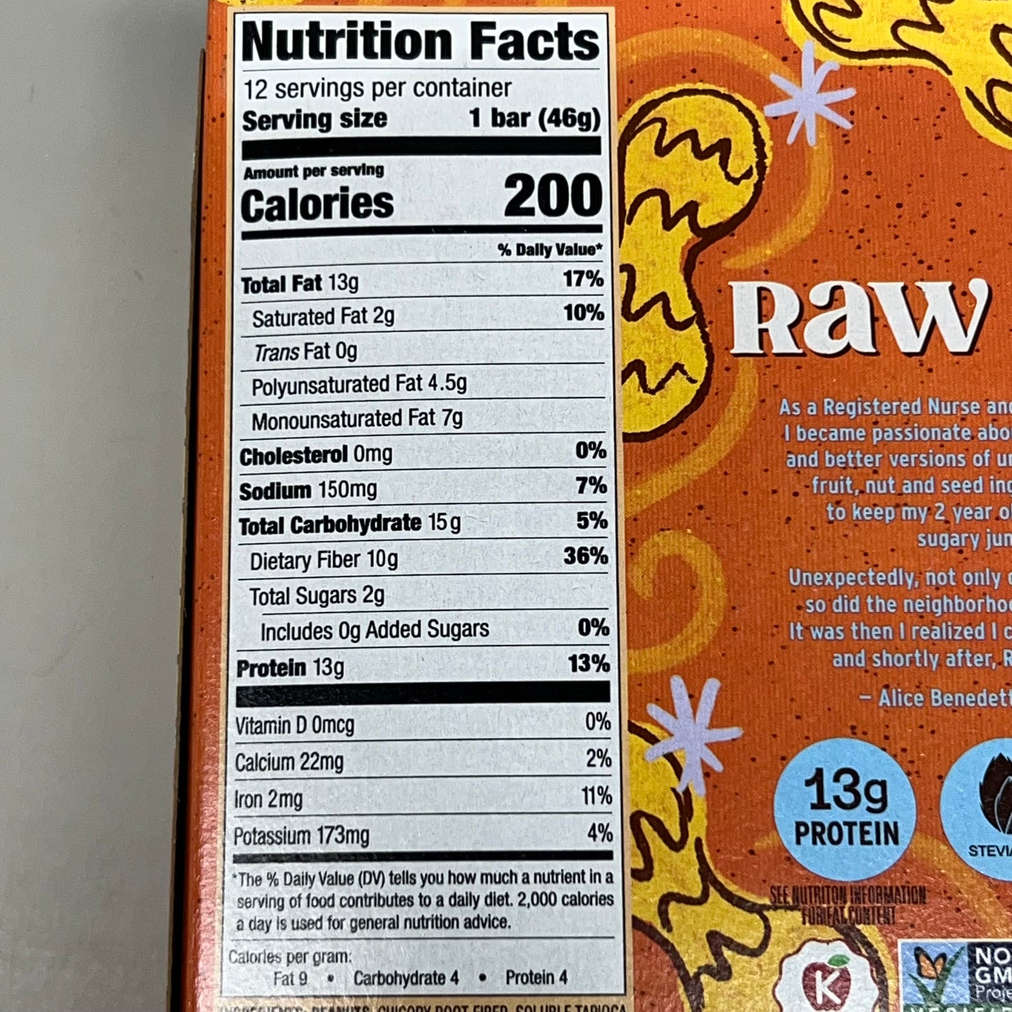 ZA@ RAW REV (12 PACK) Creamy Peanut Butter & Sea Salt 13g Protein 2g Sugar 1.6 oz BB 08/24